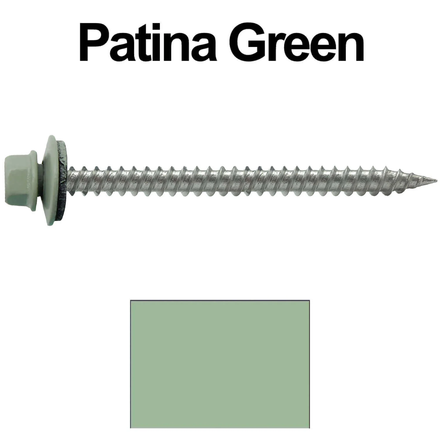 9 x 2-1/2" - Stainless Steel Metal Roofing Screws - Hex Washer Head -  Self starting metal to wood siding screws. EPDM washer. Colored head. - Image 38