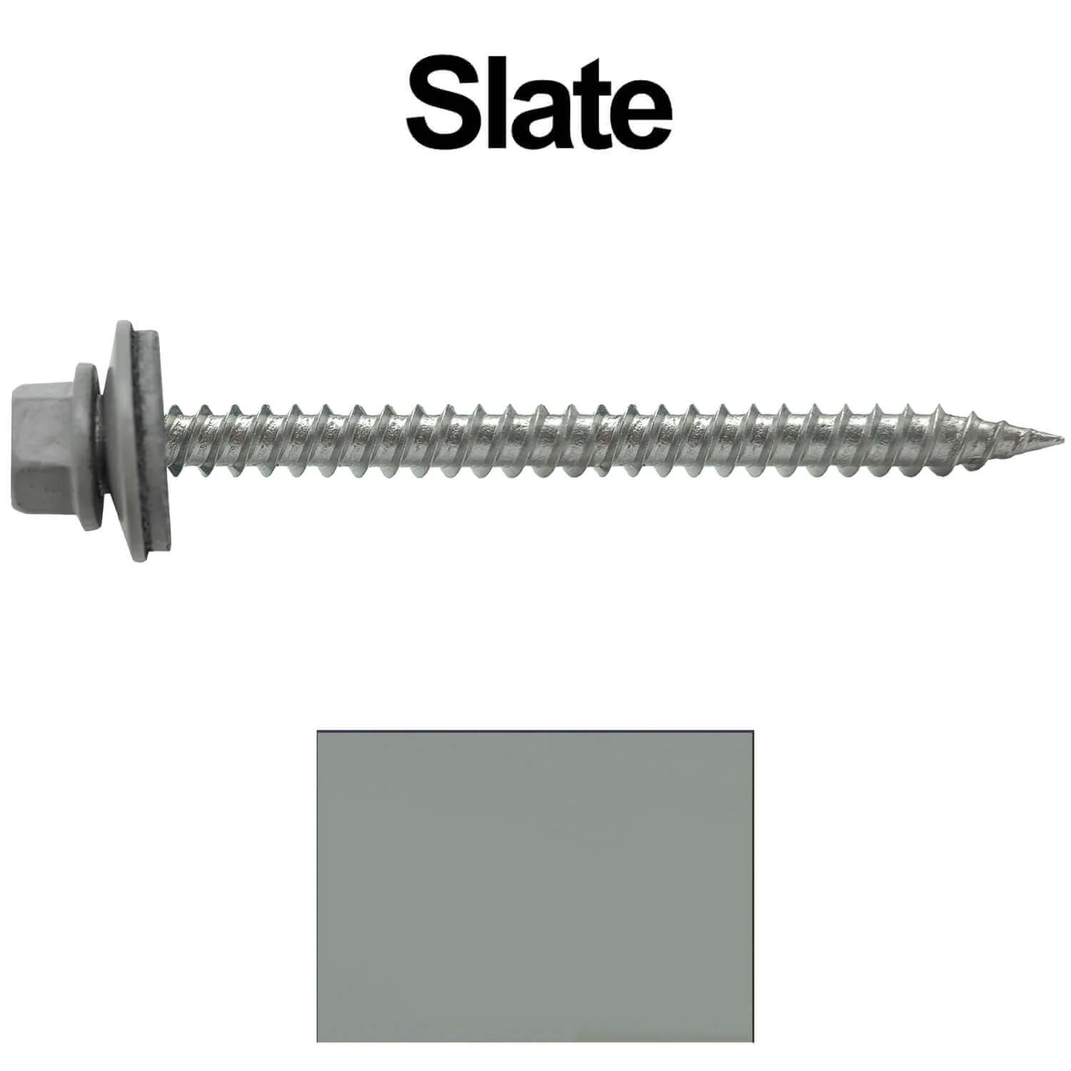 9 x 2-1/2" - Stainless Steel Metal Roofing Screws - Hex Washer Head -  Self starting metal to wood siding screws. EPDM washer. Colored head. - Image 41