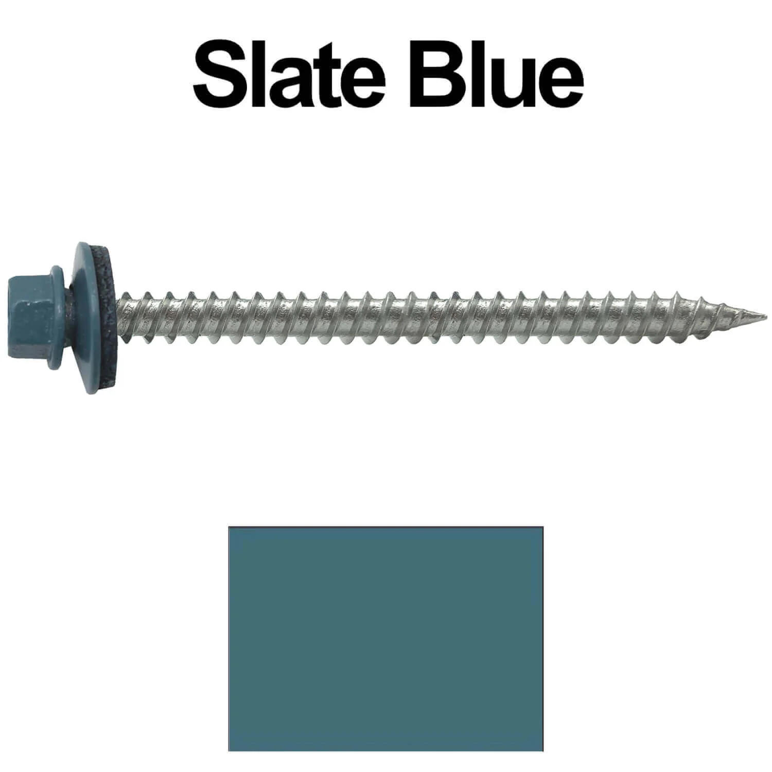 9 x 2-1/2" - Stainless Steel Metal Roofing Screws - Hex Washer Head -  Self starting metal to wood siding screws. EPDM washer. Colored head. - Image 42