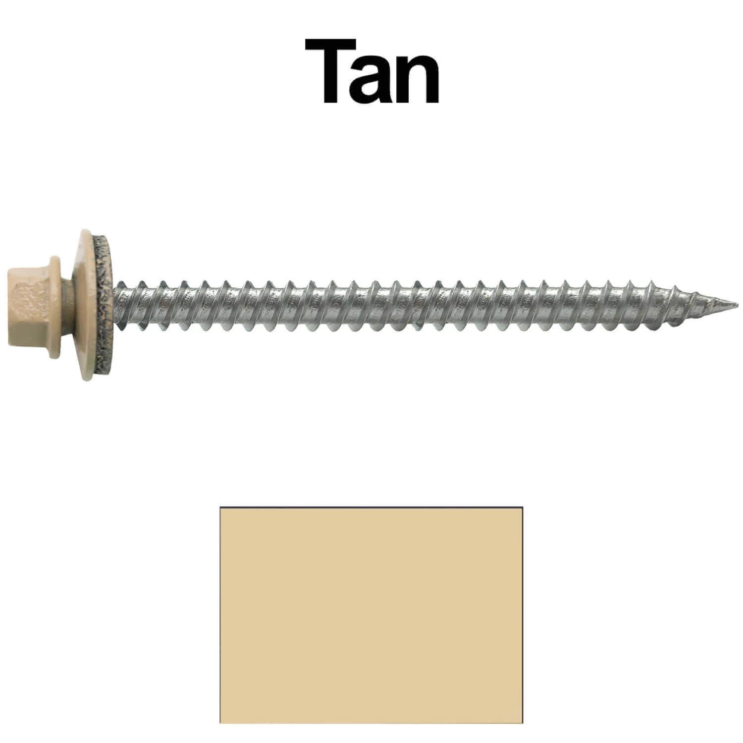9 x 2-1/2" - Stainless Steel Metal Roofing Screws - Hex Washer Head -  Self starting metal to wood siding screws. EPDM washer. Colored head. - Image 44