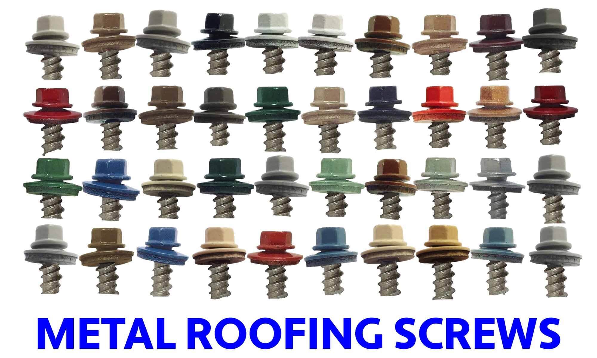 9 x 2-1/2" - Stainless Steel Metal Roofing Screws - Hex Washer Head -  Self starting metal to wood siding screws. EPDM washer. Colored head. - Image 5