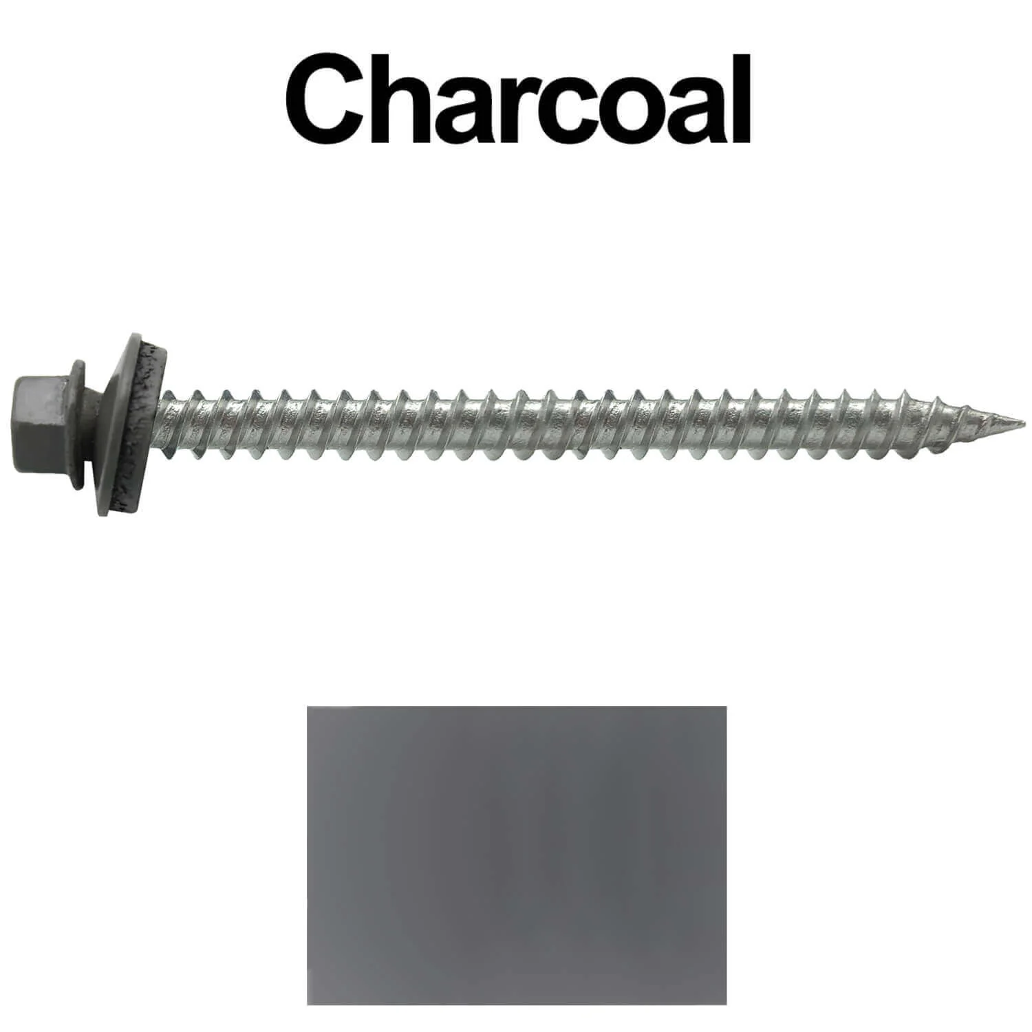 9 x 2-1/2" - Stainless Steel Metal Roofing Screws - Hex Washer Head -  Self starting metal to wood siding screws. EPDM washer. Colored head. - Image 66