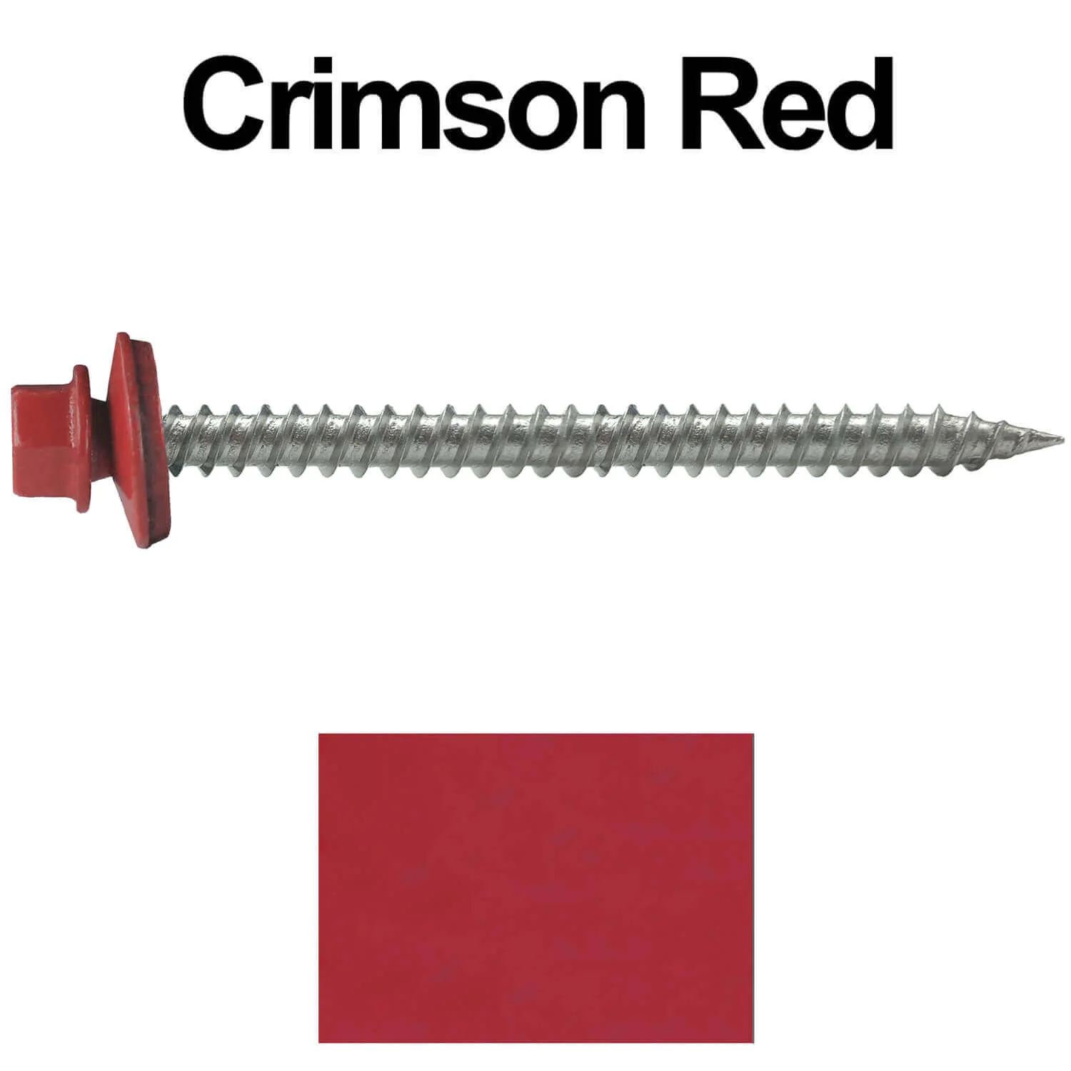 9 x 2-1/2" - Stainless Steel Metal Roofing Screws - Hex Washer Head -  Self starting metal to wood siding screws. EPDM washer. Colored head. - Image 74