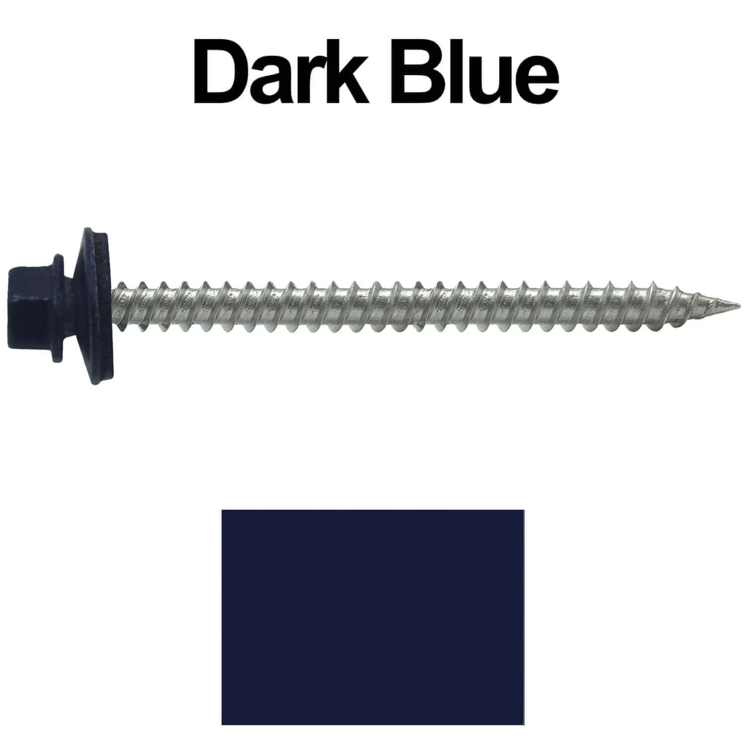 9 x 2-1/2" - Stainless Steel Metal Roofing Screws - Hex Washer Head -  Self starting metal to wood siding screws. EPDM washer. Colored head. - Image 75