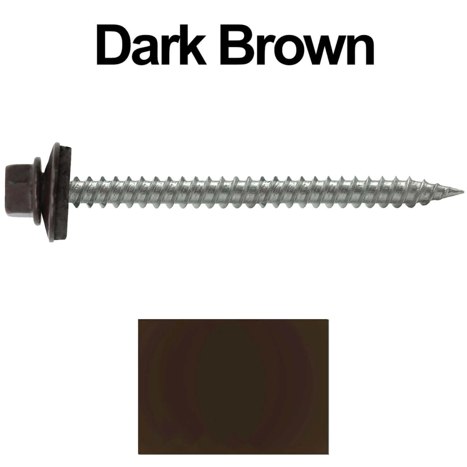 9 x 2-1/2" - Stainless Steel Metal Roofing Screws - Hex Washer Head -  Self starting metal to wood siding screws. EPDM washer. Colored head. - Image 79