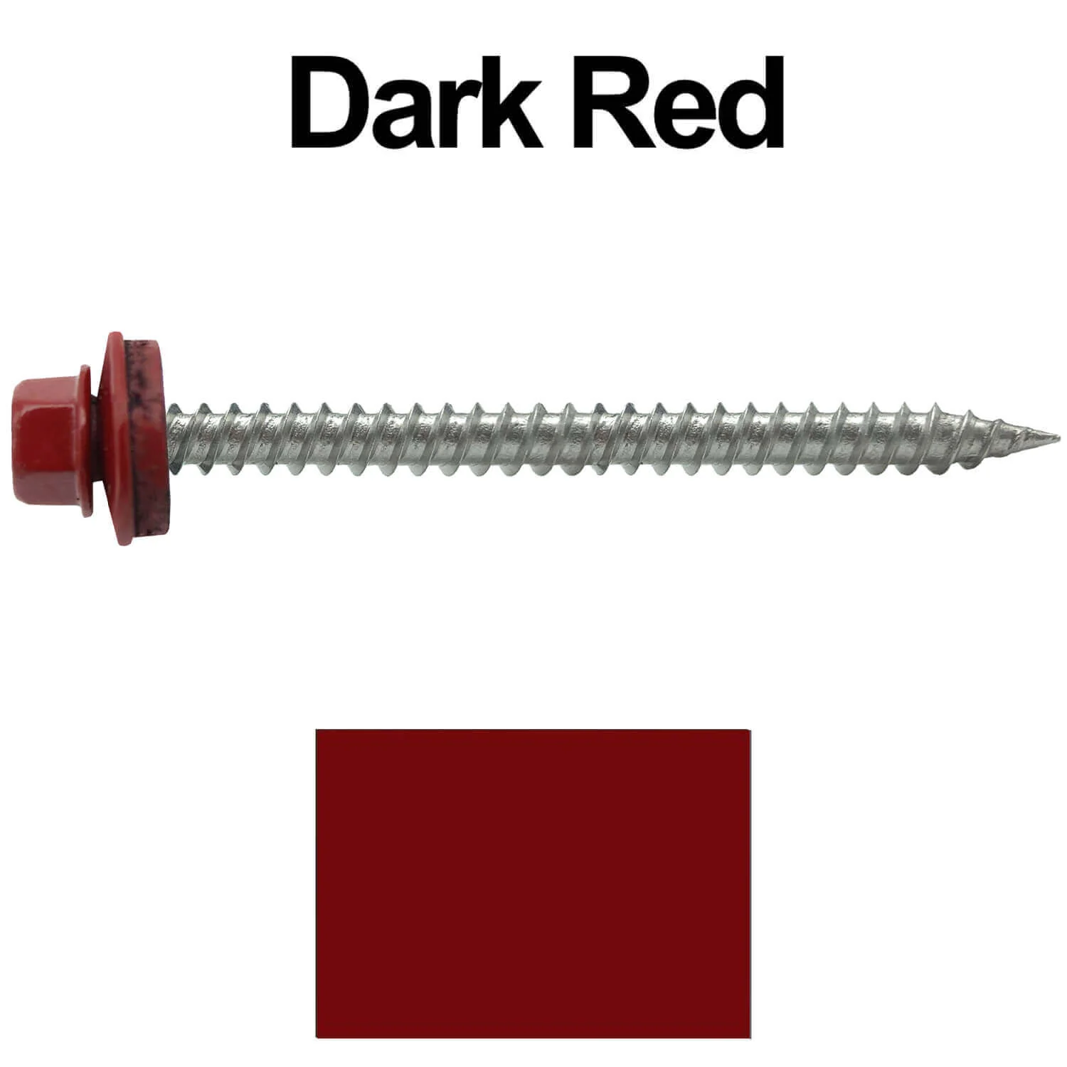9 x 2-1/2" - Stainless Steel Metal Roofing Screws - Hex Washer Head -  Self starting metal to wood siding screws. EPDM washer. Colored head. - Image 81