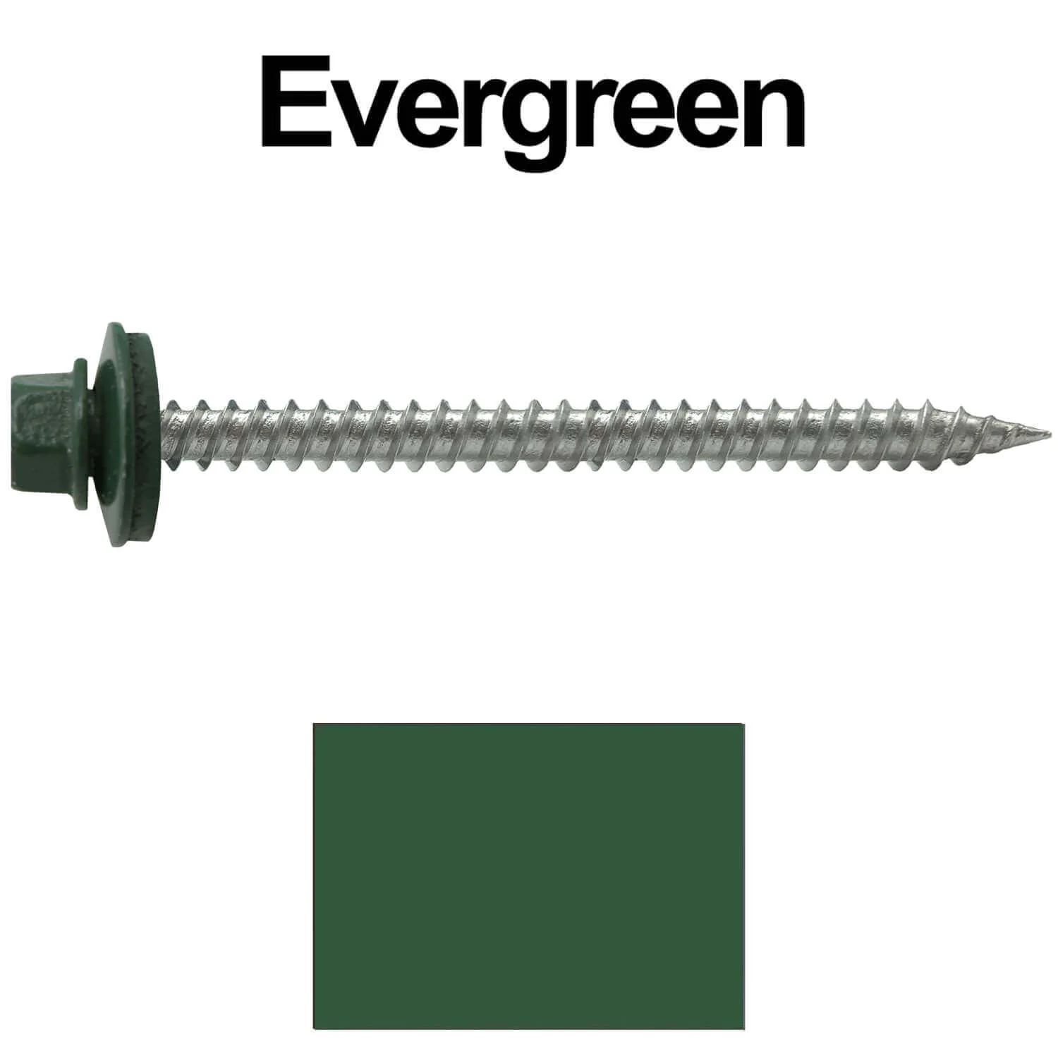 9 x 2-1/2" - Stainless Steel Metal Roofing Screws - Hex Washer Head -  Self starting metal to wood siding screws. EPDM washer. Colored head. - Image 84