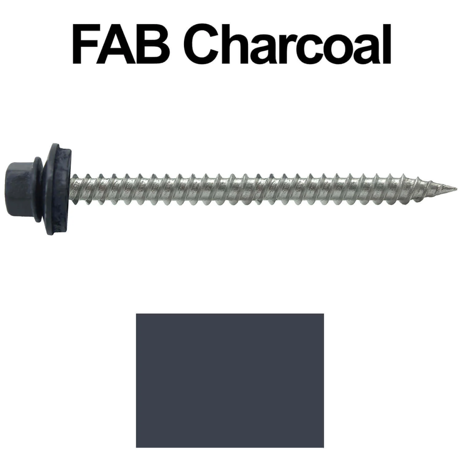 9 x 2-1/2" - Stainless Steel Metal Roofing Screws - Hex Washer Head -  Self starting metal to wood siding screws. EPDM washer. Colored head. - Image 85