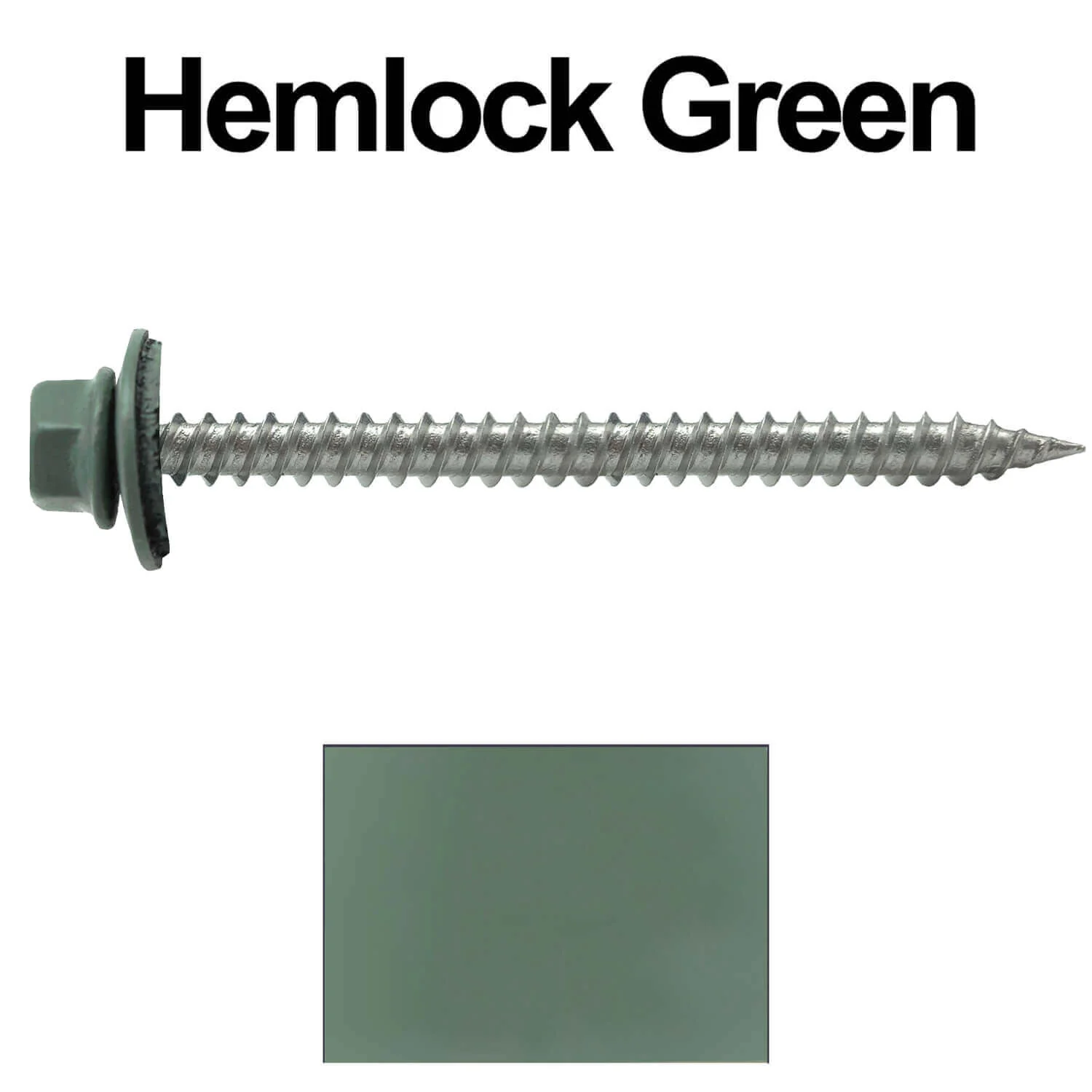 9 x 2-1/2" - Stainless Steel Metal Roofing Screws - Hex Washer Head -  Self starting metal to wood siding screws. EPDM washer. Colored head. - Image 92