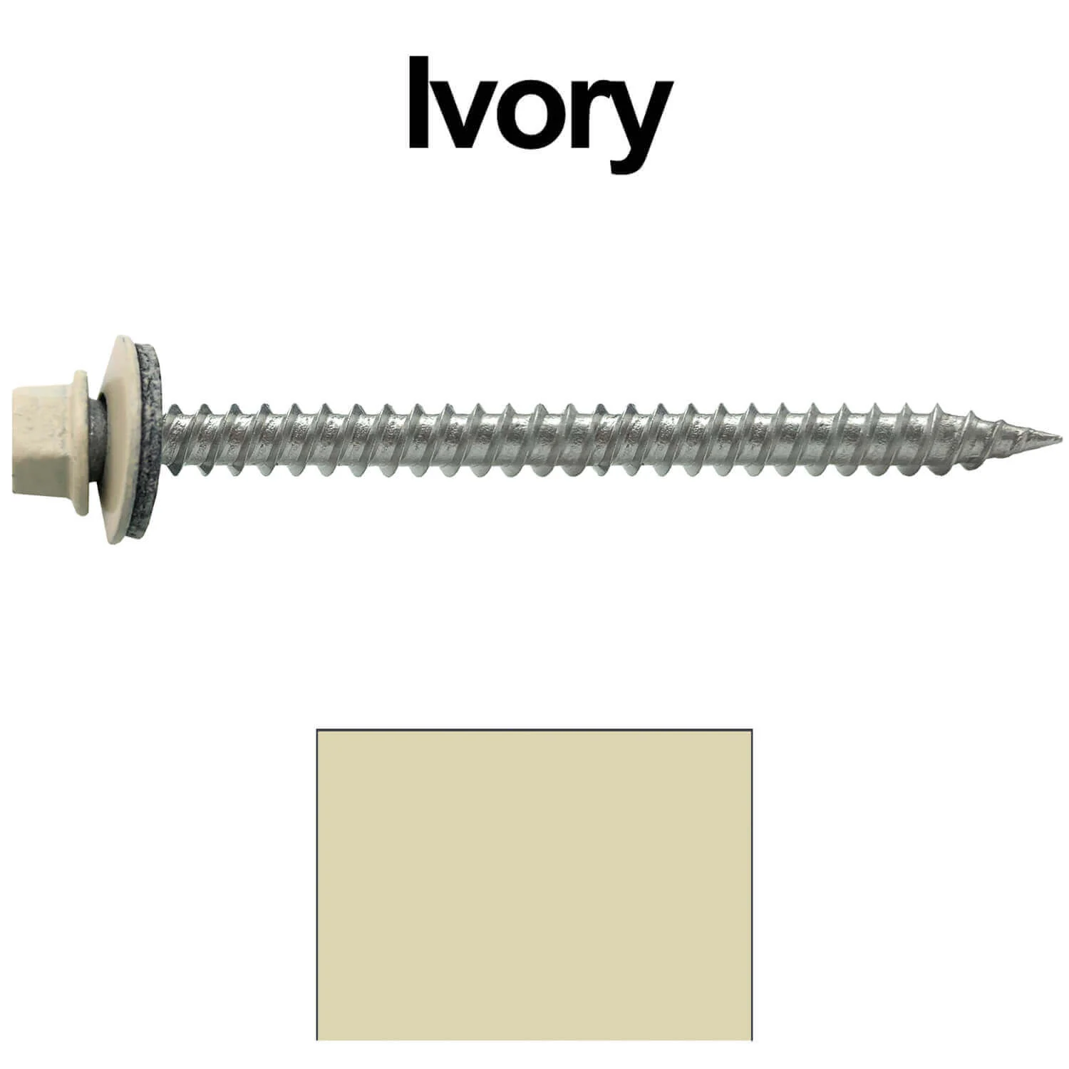 9 x 2-1/2" - Stainless Steel Metal Roofing Screws - Hex Washer Head -  Self starting metal to wood siding screws. EPDM washer. Colored head. - Image 96