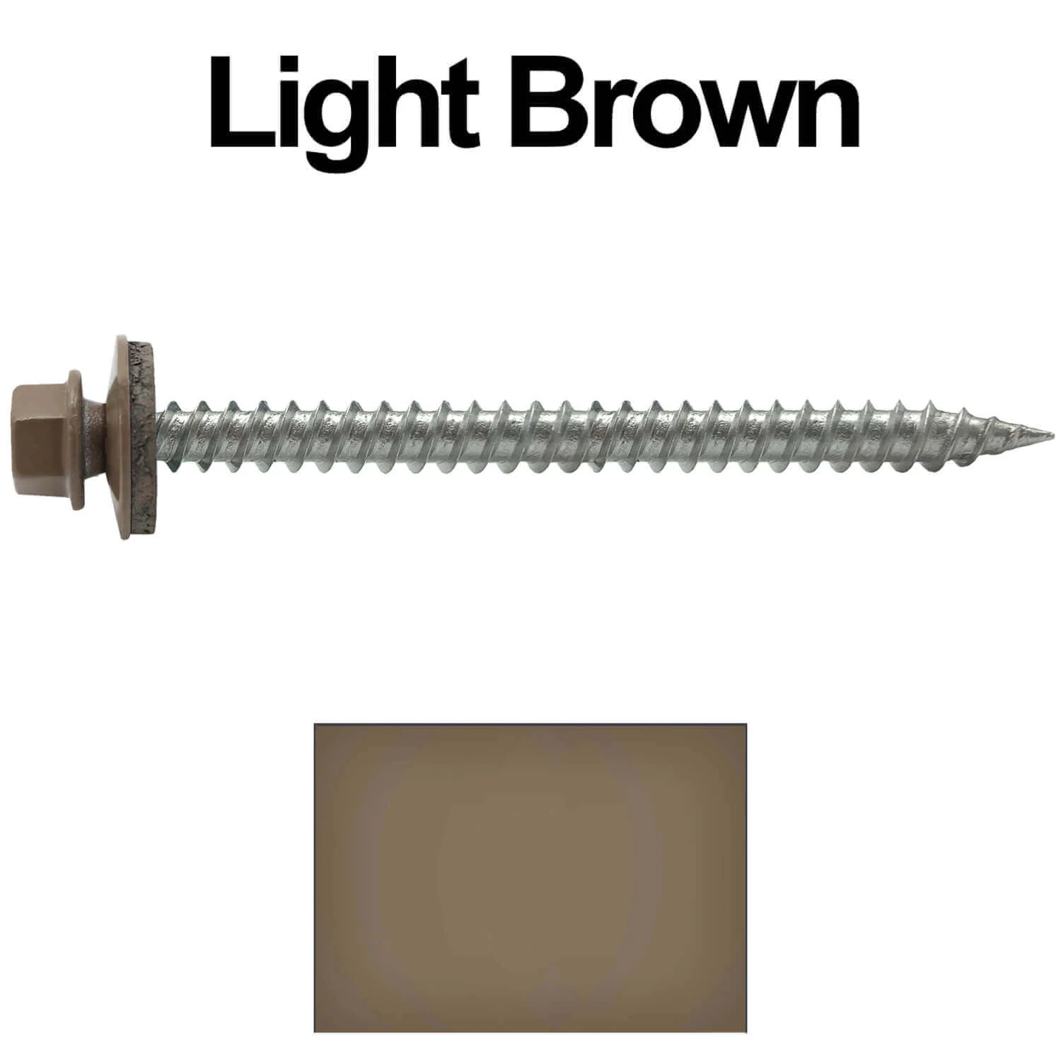 9 x 2-1/2" - Stainless Steel Metal Roofing Screws - Hex Washer Head -  Self starting metal to wood siding screws. EPDM washer. Colored head. - Image 99