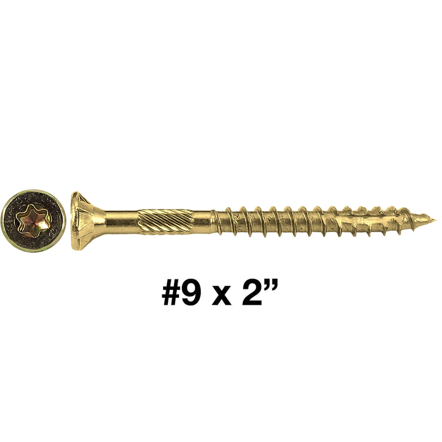 #9 x 2" Gold Star Wood Screw, T-25 Torx Drive, Flat Head (OVERSTOCK) - Image 11