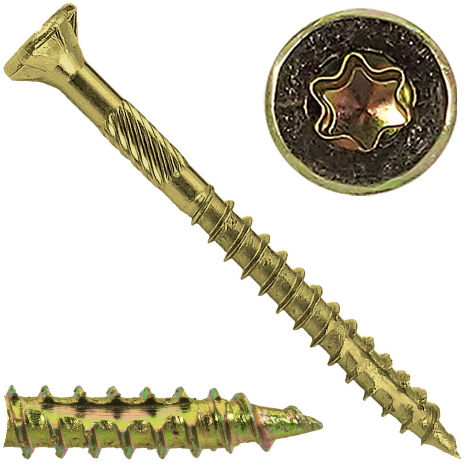 #9 x 2" Gold Star Wood Screw, T-25 Torx Drive, Flat Head (OVERSTOCK) - Image 5
