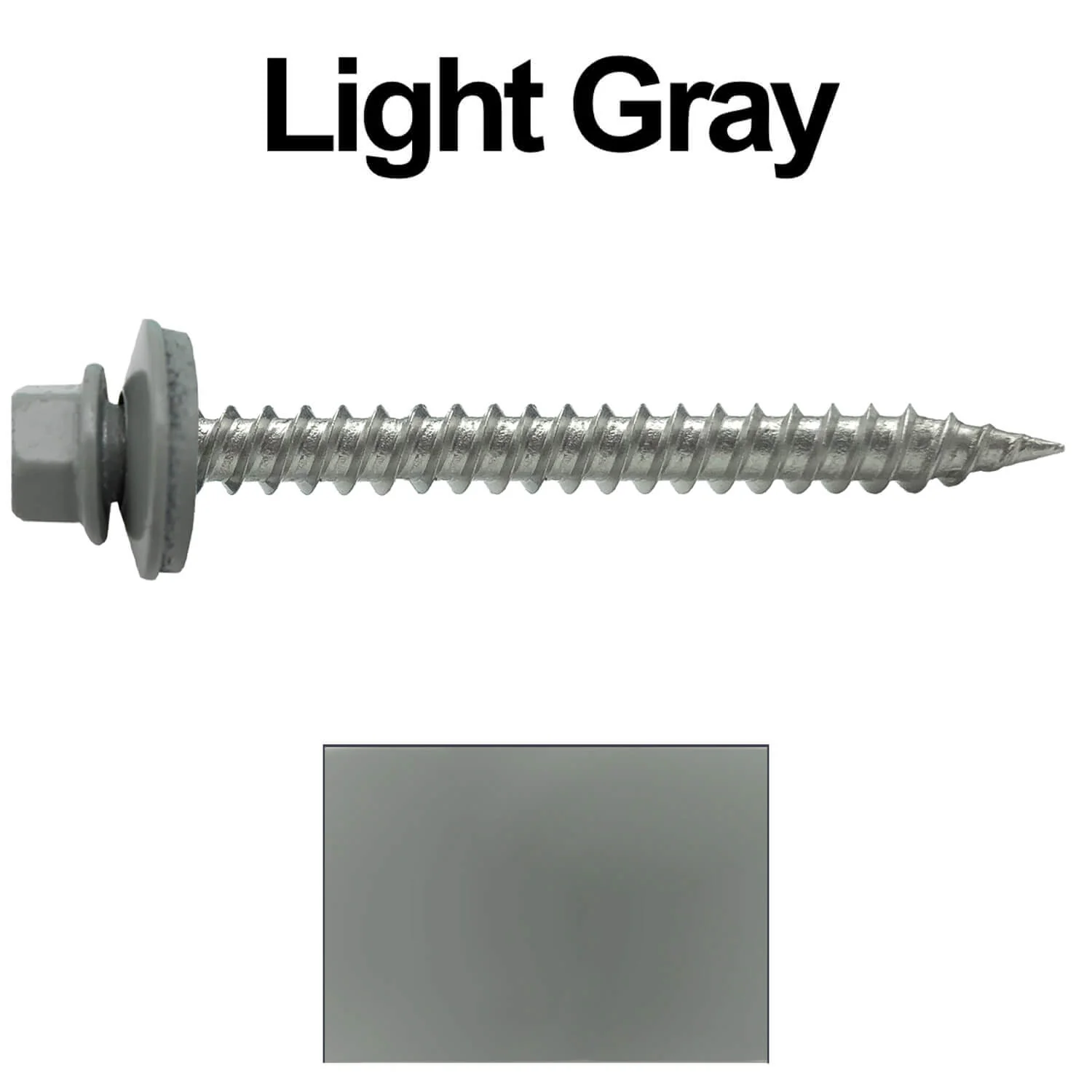#9 x 2" Stainless Steel Metal Roofing Screws - Hex Washer Head - Self-Piercing (SP) tip metal to wood. EPDM washer. Colored head. - Image 100