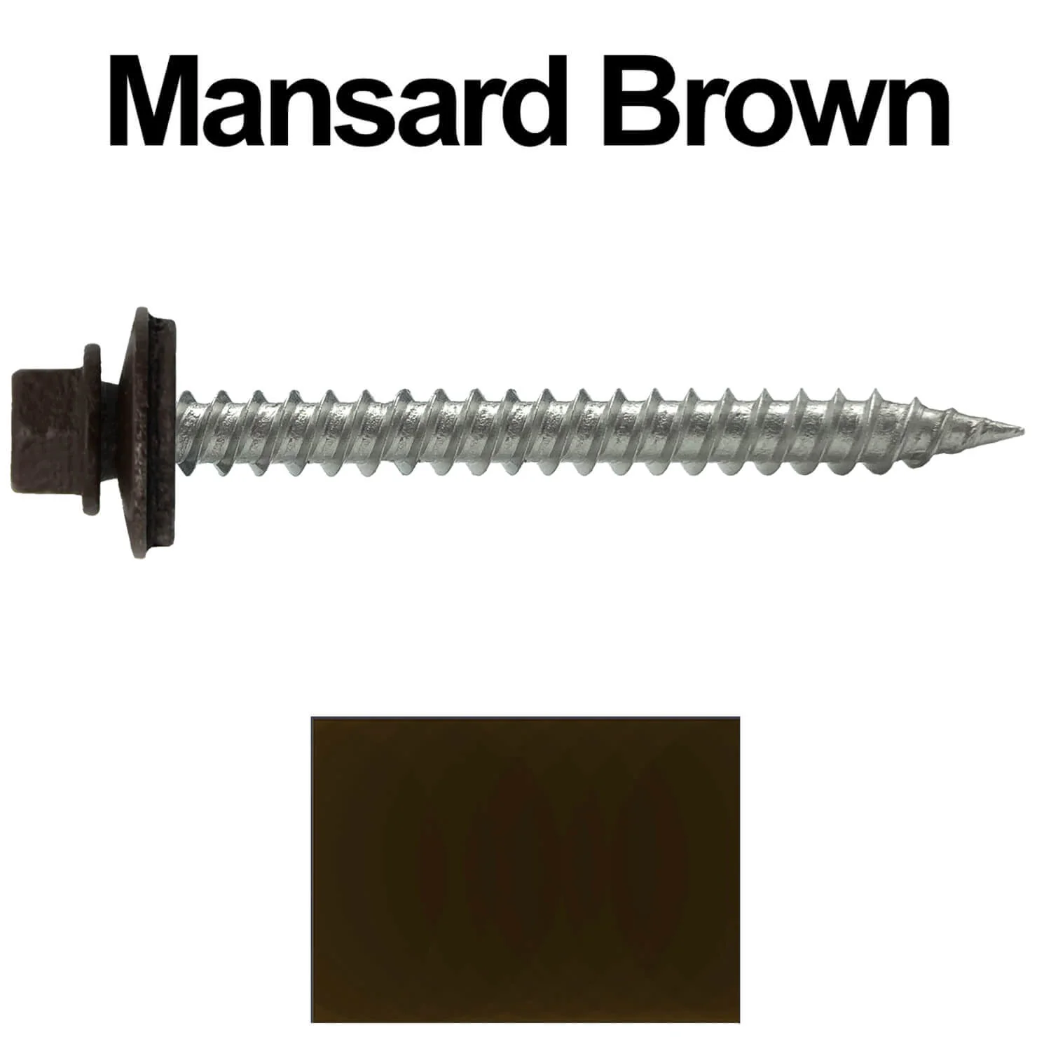 #9 x 2" Stainless Steel Metal Roofing Screws - Hex Washer Head - Self-Piercing (SP) tip metal to wood. EPDM washer. Colored head. - Image 104
