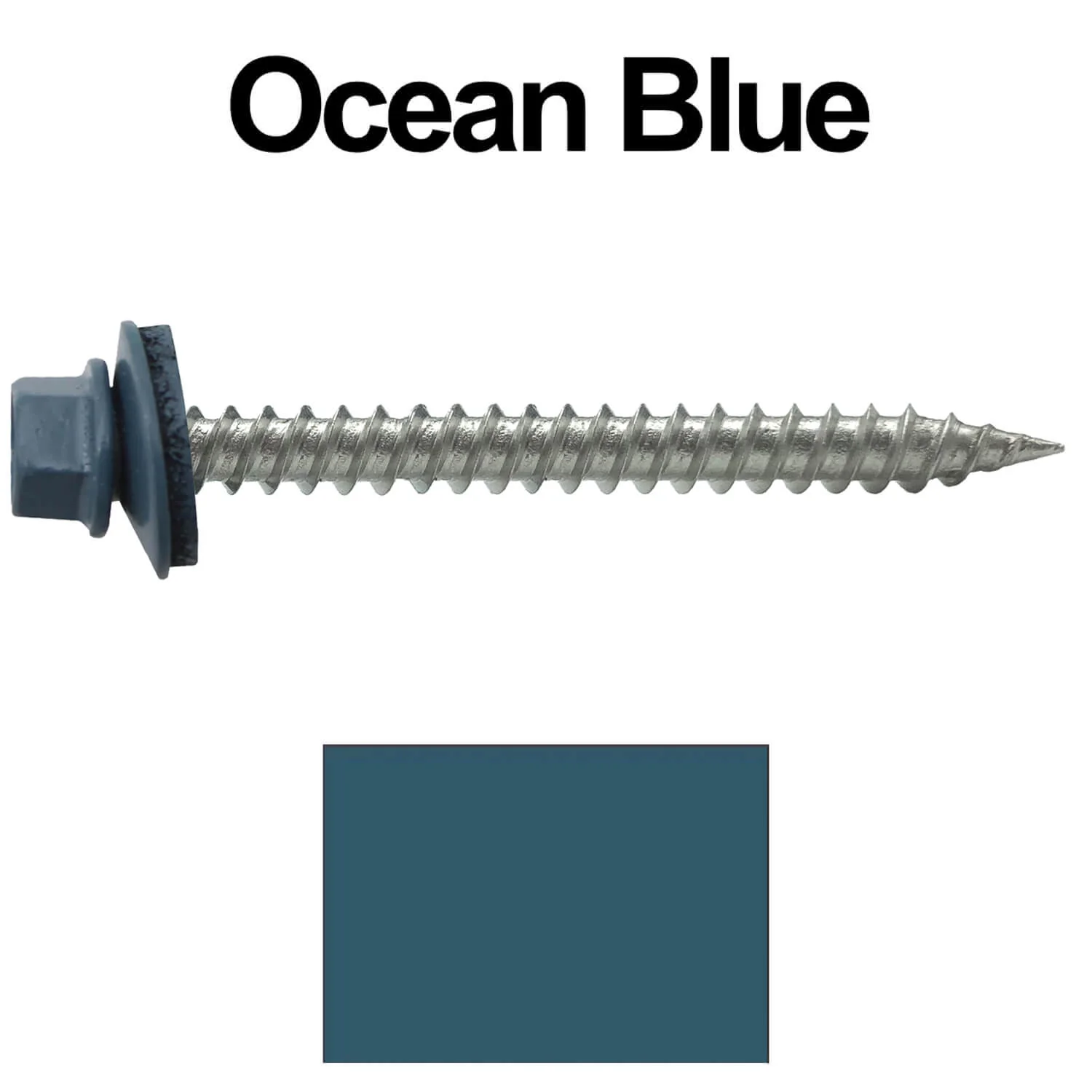#9 x 2" Stainless Steel Metal Roofing Screws - Hex Washer Head - Self-Piercing (SP) tip metal to wood. EPDM washer. Colored head. - Image 106