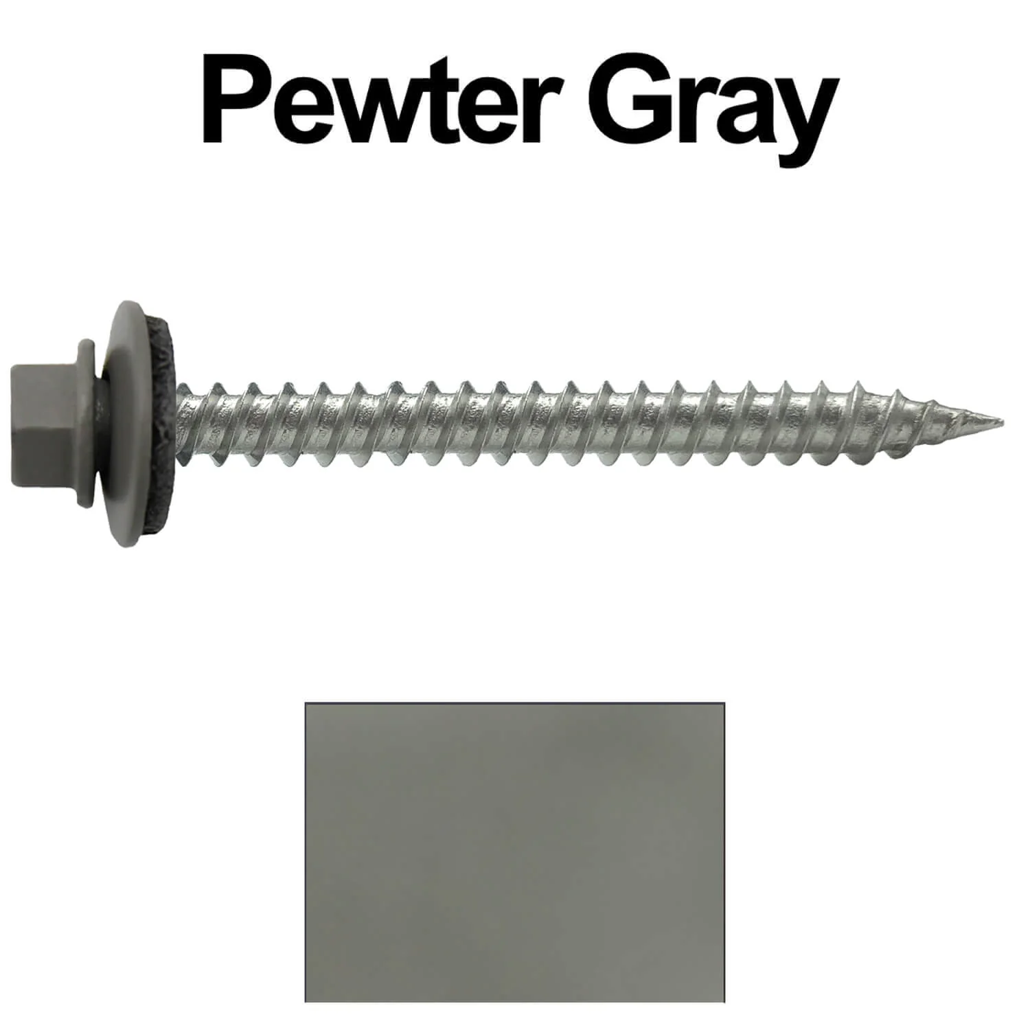 #9 x 2" Stainless Steel Metal Roofing Screws - Hex Washer Head - Self-Piercing (SP) tip metal to wood. EPDM washer. Colored head. - Image 111