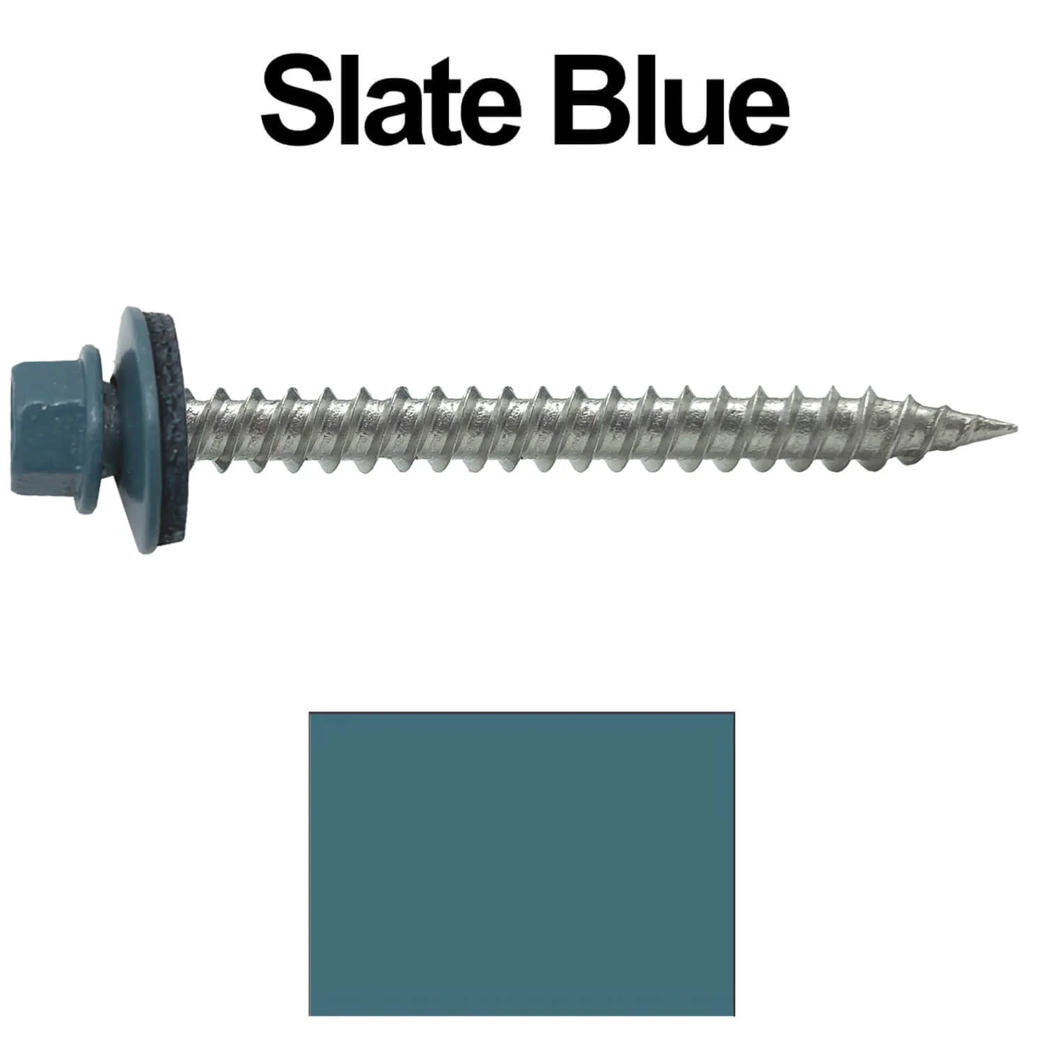 #9 x 2" Stainless Steel Metal Roofing Screws - Hex Washer Head - Self-Piercing (SP) tip metal to wood. EPDM washer. Colored head. - Image 118