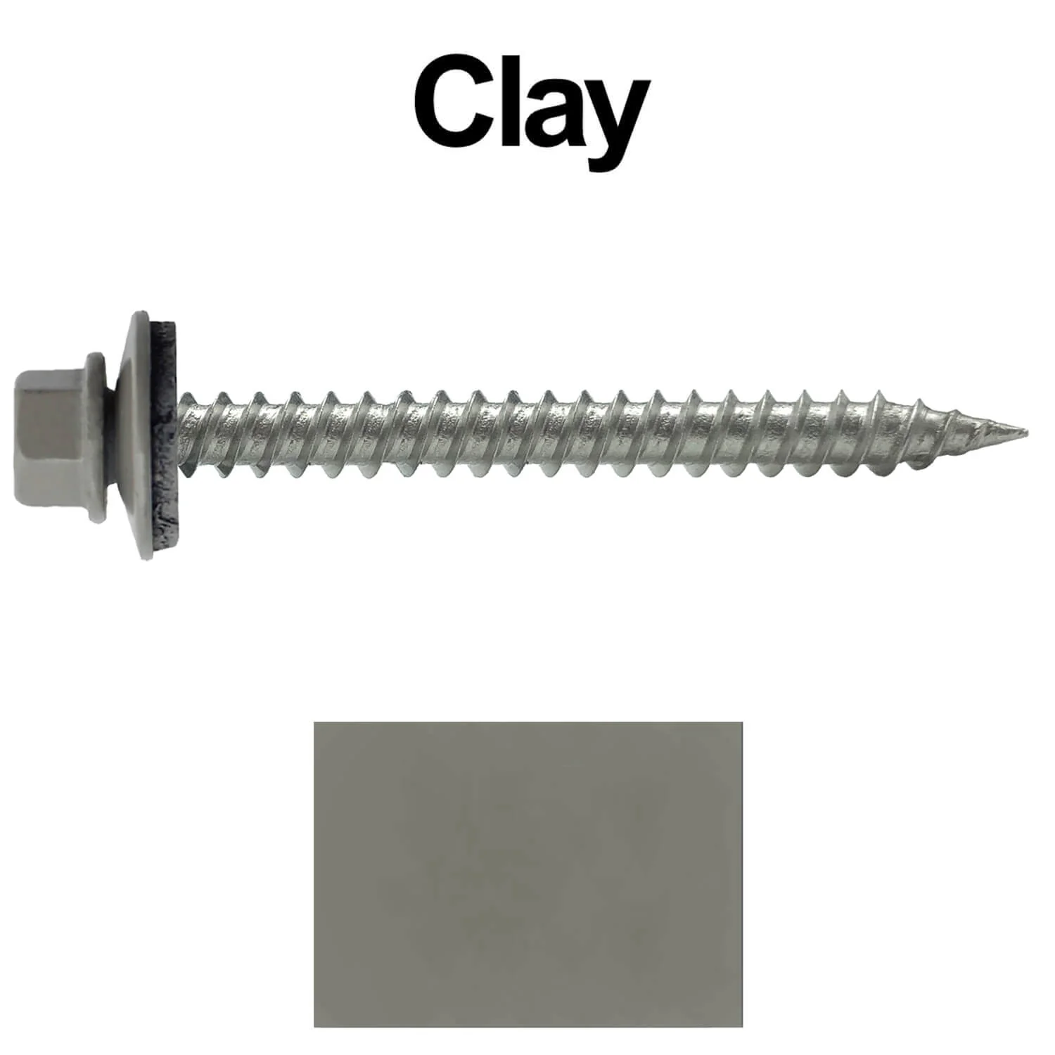 #9 x 2" Stainless Steel Metal Roofing Screws - Hex Washer Head - Self-Piercing (SP) tip metal to wood. EPDM washer. Colored head. - Image 15
