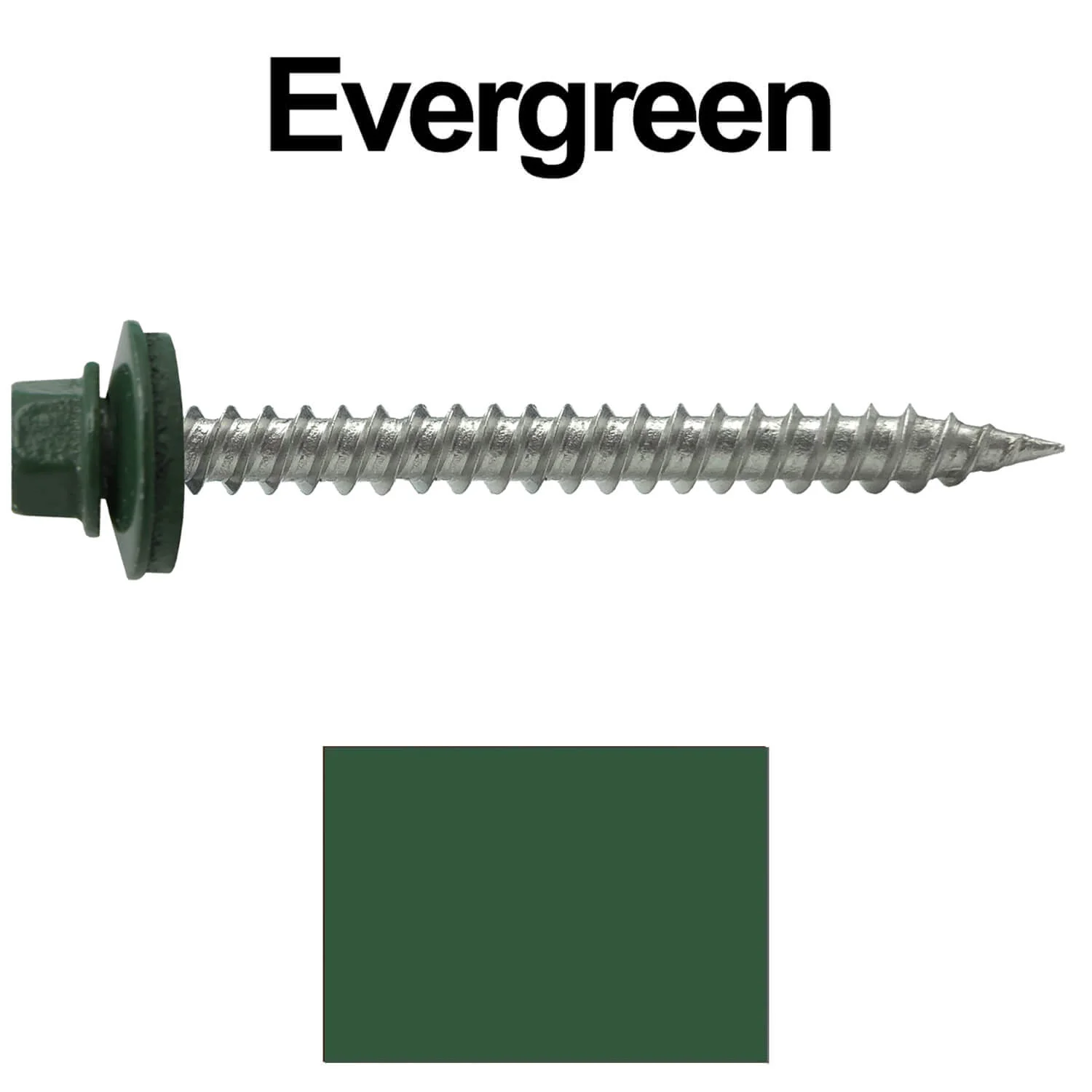 #9 x 2" Stainless Steel Metal Roofing Screws - Hex Washer Head - Self-Piercing (SP) tip metal to wood. EPDM washer. Colored head. - Image 22