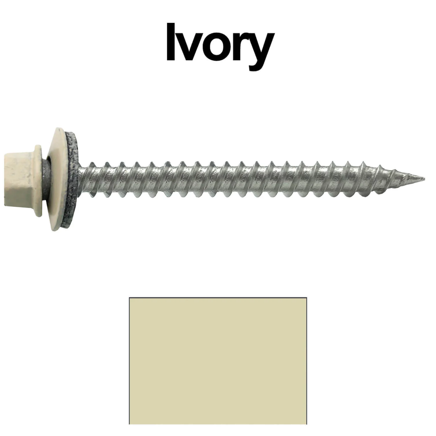#9 x 2" Stainless Steel Metal Roofing Screws - Hex Washer Head - Self-Piercing (SP) tip metal to wood. EPDM washer. Colored head. - Image 28