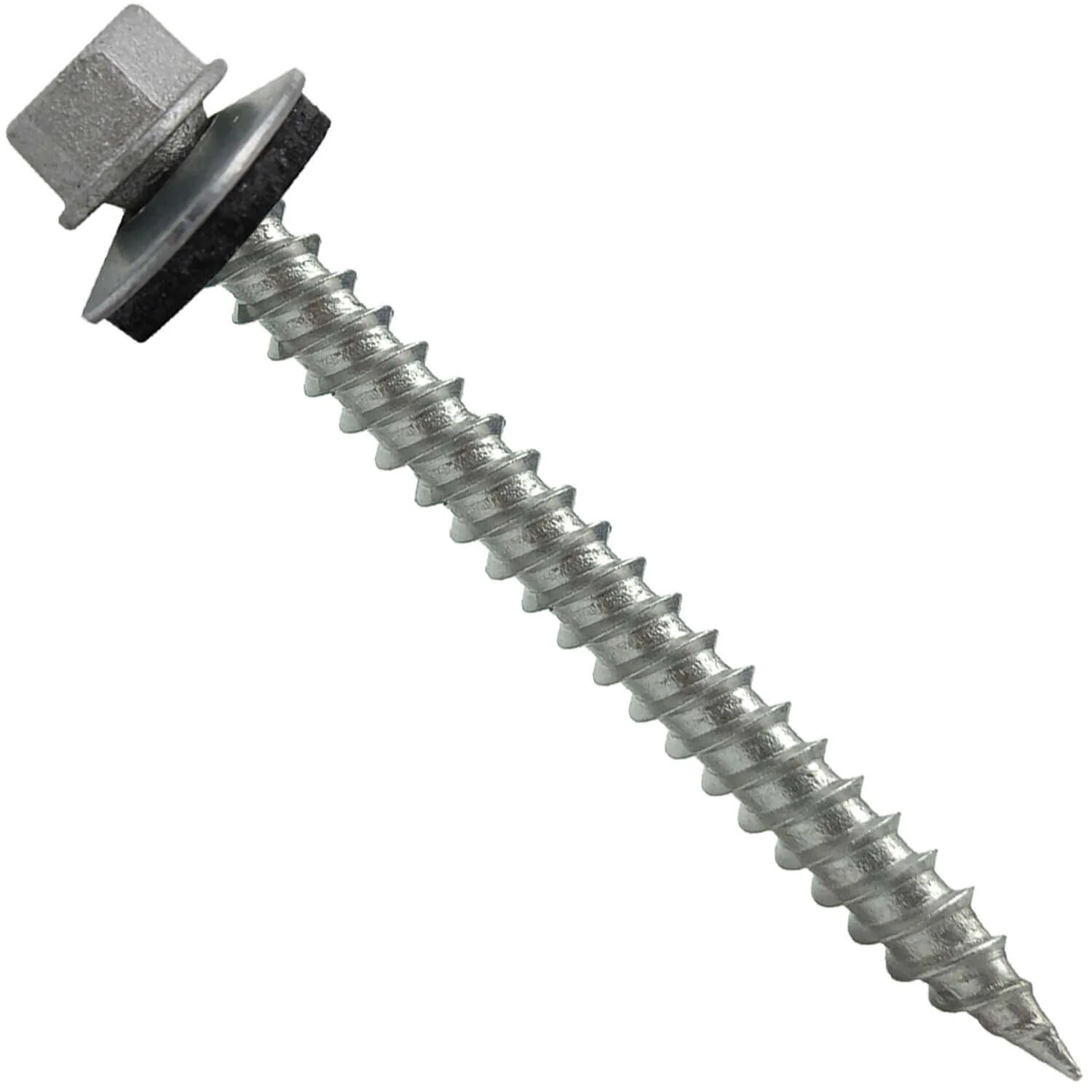 #9 x 2" Stainless Steel Metal Roofing Screws - Hex Washer Head - Self-Piercing (SP) tip metal to wood. EPDM washer. Colored head. - Image 3