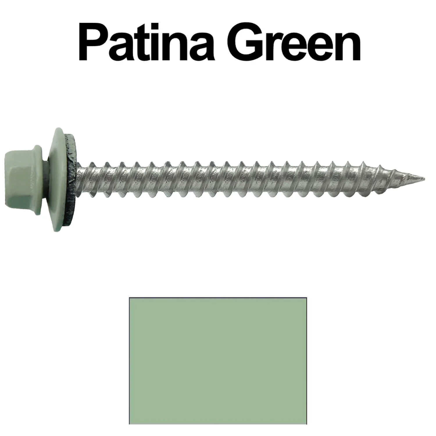#9 x 2" Stainless Steel Metal Roofing Screws - Hex Washer Head - Self-Piercing (SP) tip metal to wood. EPDM washer. Colored head. - Image 36