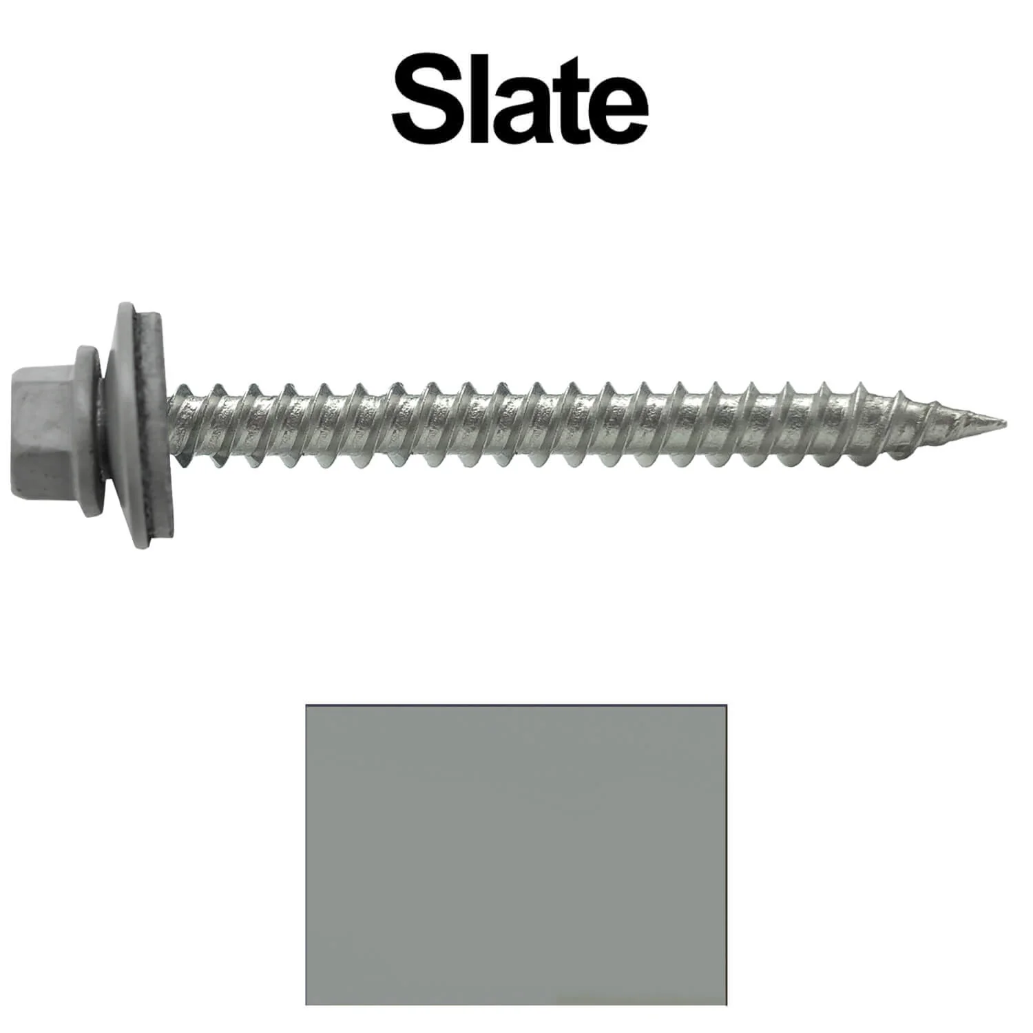 #9 x 2" Stainless Steel Metal Roofing Screws - Hex Washer Head - Self-Piercing (SP) tip metal to wood. EPDM washer. Colored head. - Image 39