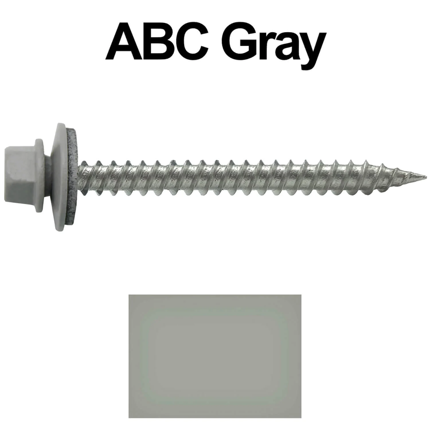 #9 x 2" Stainless Steel Metal Roofing Screws - Hex Washer Head - Self-Piercing (SP) tip metal to wood. EPDM washer. Colored head. - Image 5