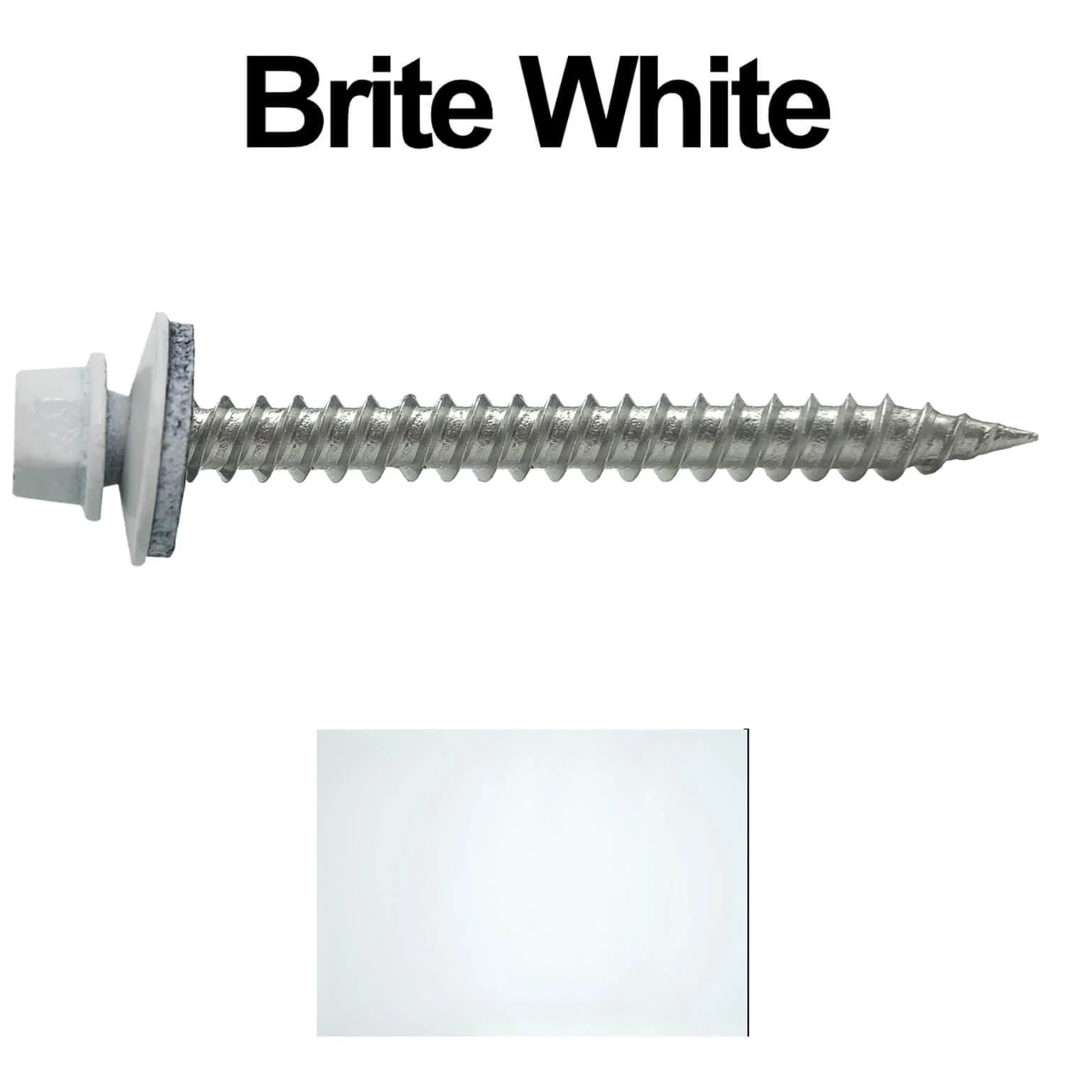 #9 x 2" Stainless Steel Metal Roofing Screws - Hex Washer Head - Self-Piercing (SP) tip metal to wood. EPDM washer. Colored head. - Image 55