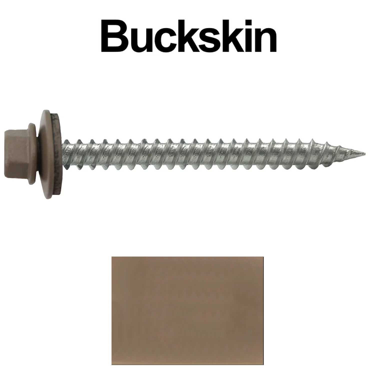 #9 x 2" Stainless Steel Metal Roofing Screws - Hex Washer Head - Self-Piercing (SP) tip metal to wood. EPDM washer. Colored head. - Image 59