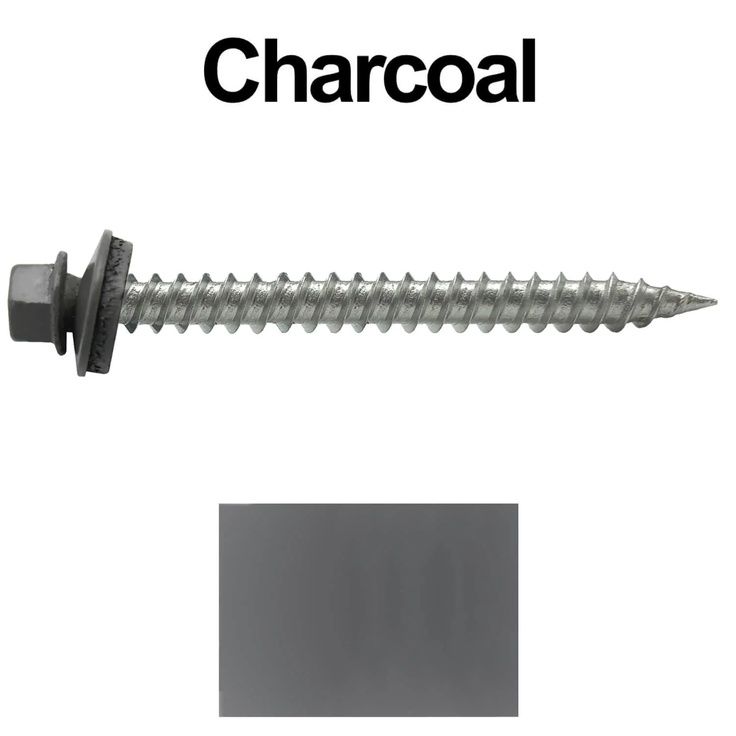 #9 x 2" Stainless Steel Metal Roofing Screws - Hex Washer Head - Self-Piercing (SP) tip metal to wood. EPDM washer. Colored head. - Image 64