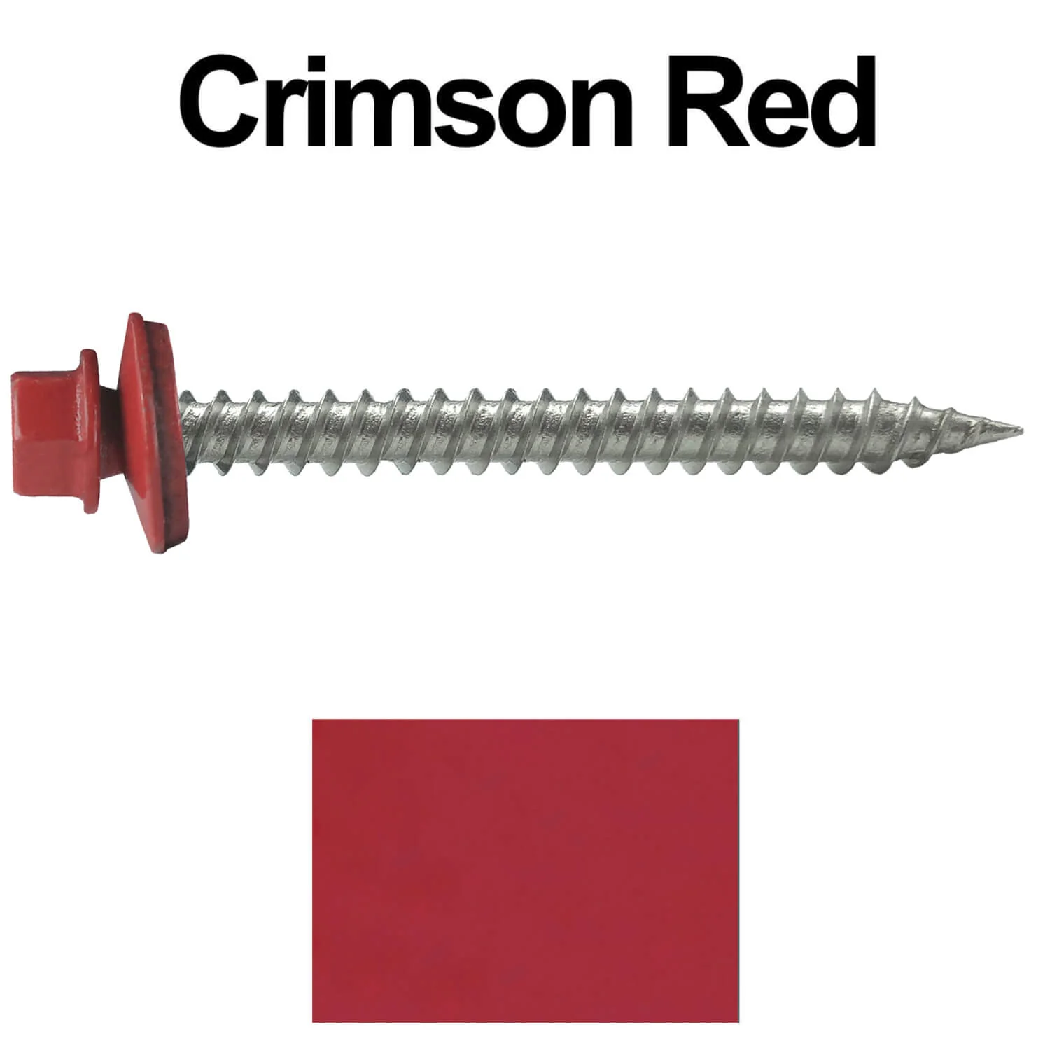 #9 x 2" Stainless Steel Metal Roofing Screws - Hex Washer Head - Self-Piercing (SP) tip metal to wood. EPDM washer. Colored head. - Image 72
