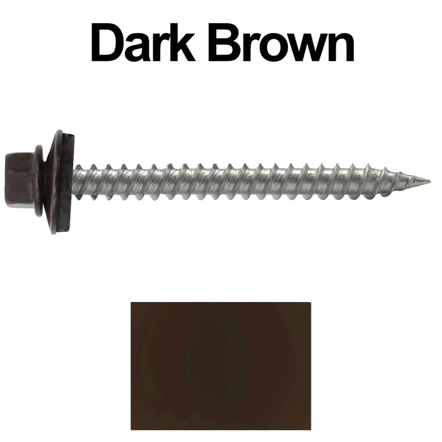 #9 x 2" Stainless Steel Metal Roofing Screws - Hex Washer Head - Self-Piercing (SP) tip metal to wood. EPDM washer. Colored head. - Image 78