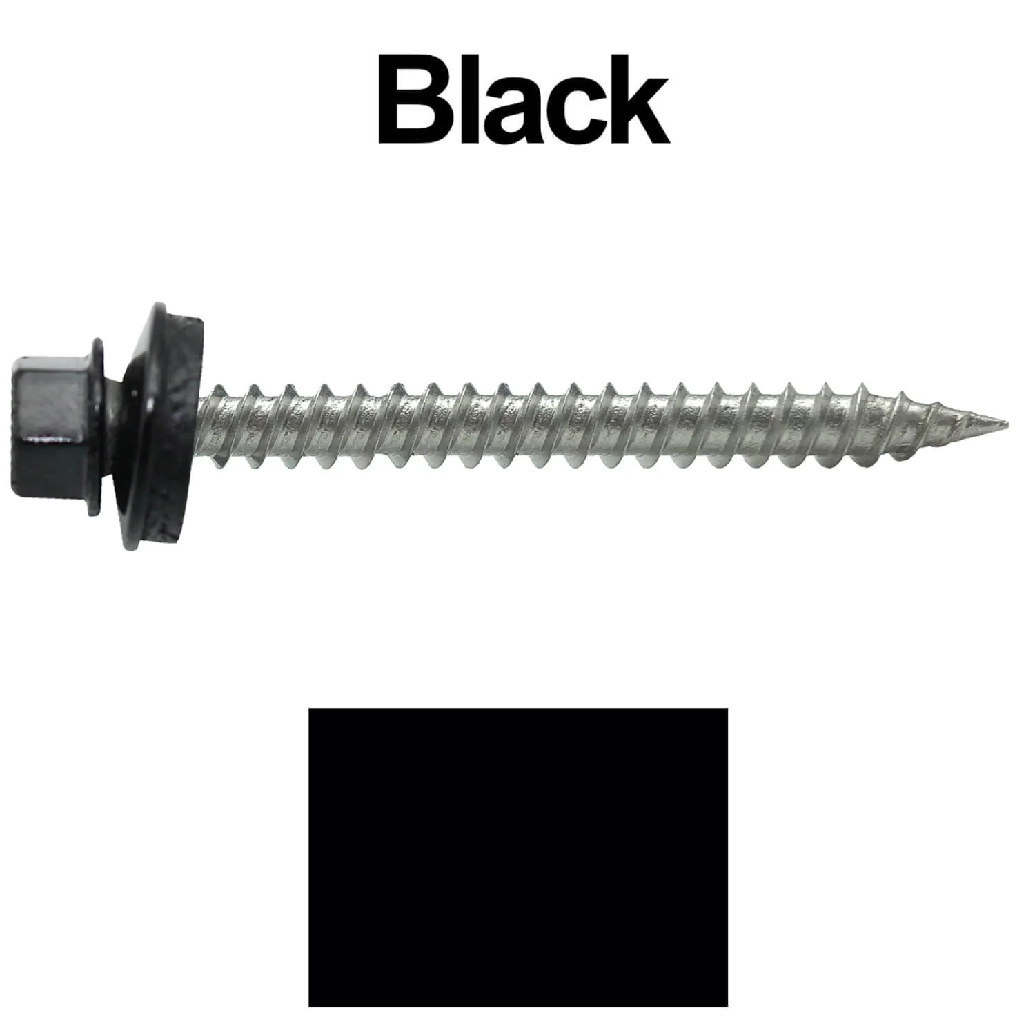 #9 x 2" Stainless Steel Metal Roofing Screws - Hex Washer Head - Self-Piercing (SP) tip metal to wood. EPDM washer. Colored head. - Image 8