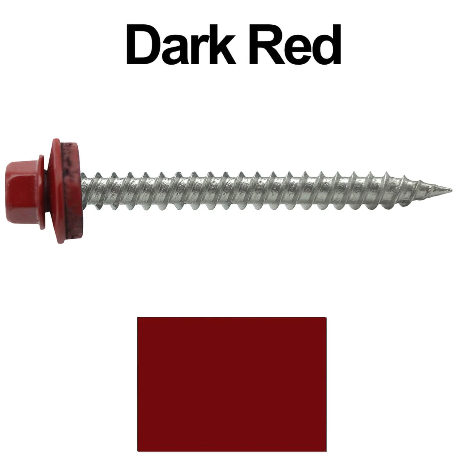 #9 x 2" Stainless Steel Metal Roofing Screws - Hex Washer Head - Self-Piercing (SP) tip metal to wood. EPDM washer. Colored head. - Image 80