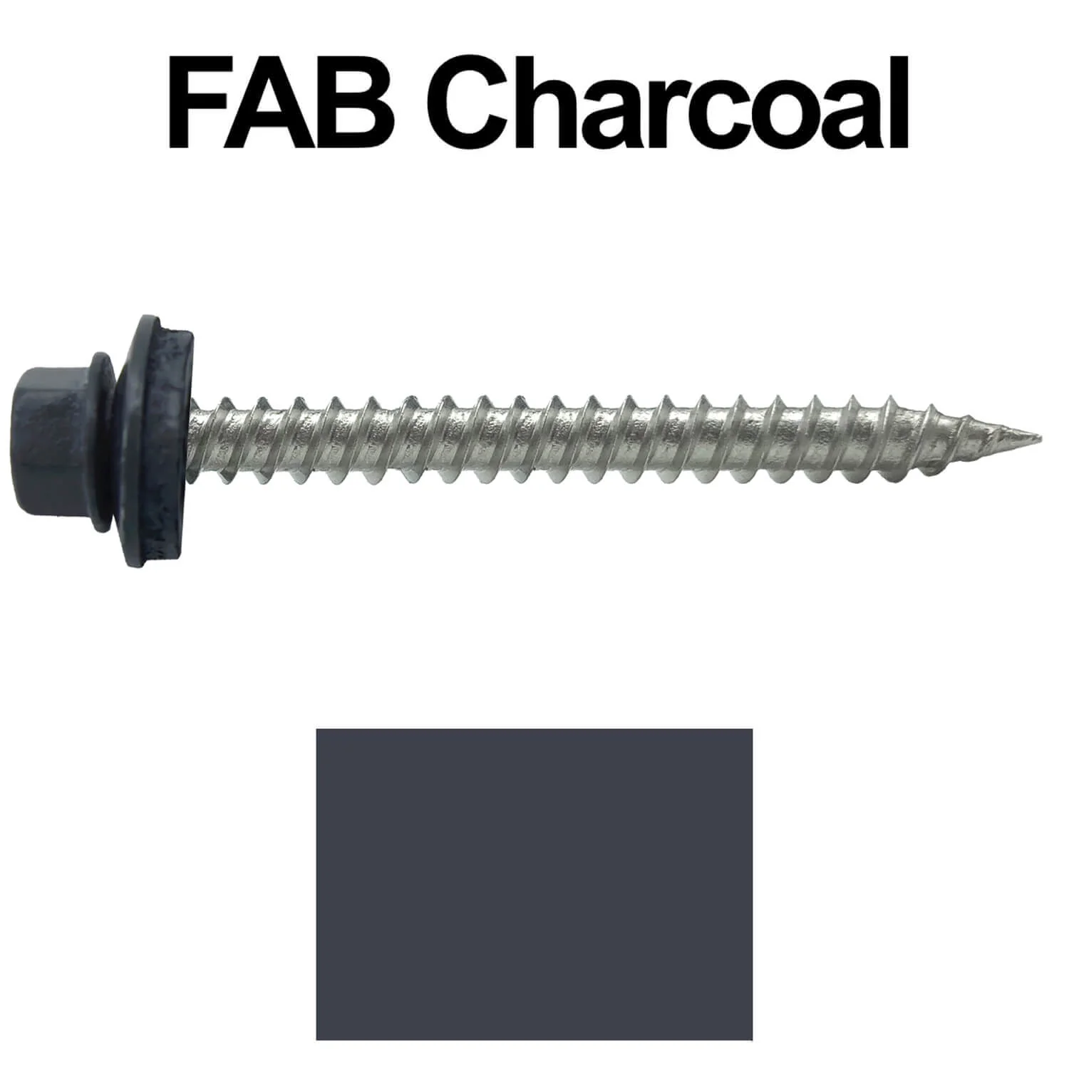 #9 x 2" Stainless Steel Metal Roofing Screws - Hex Washer Head - Self-Piercing (SP) tip metal to wood. EPDM washer. Colored head. - Image 83