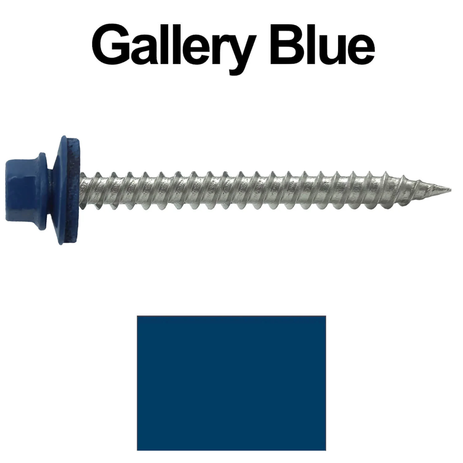 #9 x 2" Stainless Steel Metal Roofing Screws - Hex Washer Head - Self-Piercing (SP) tip metal to wood. EPDM washer. Colored head. - Image 86