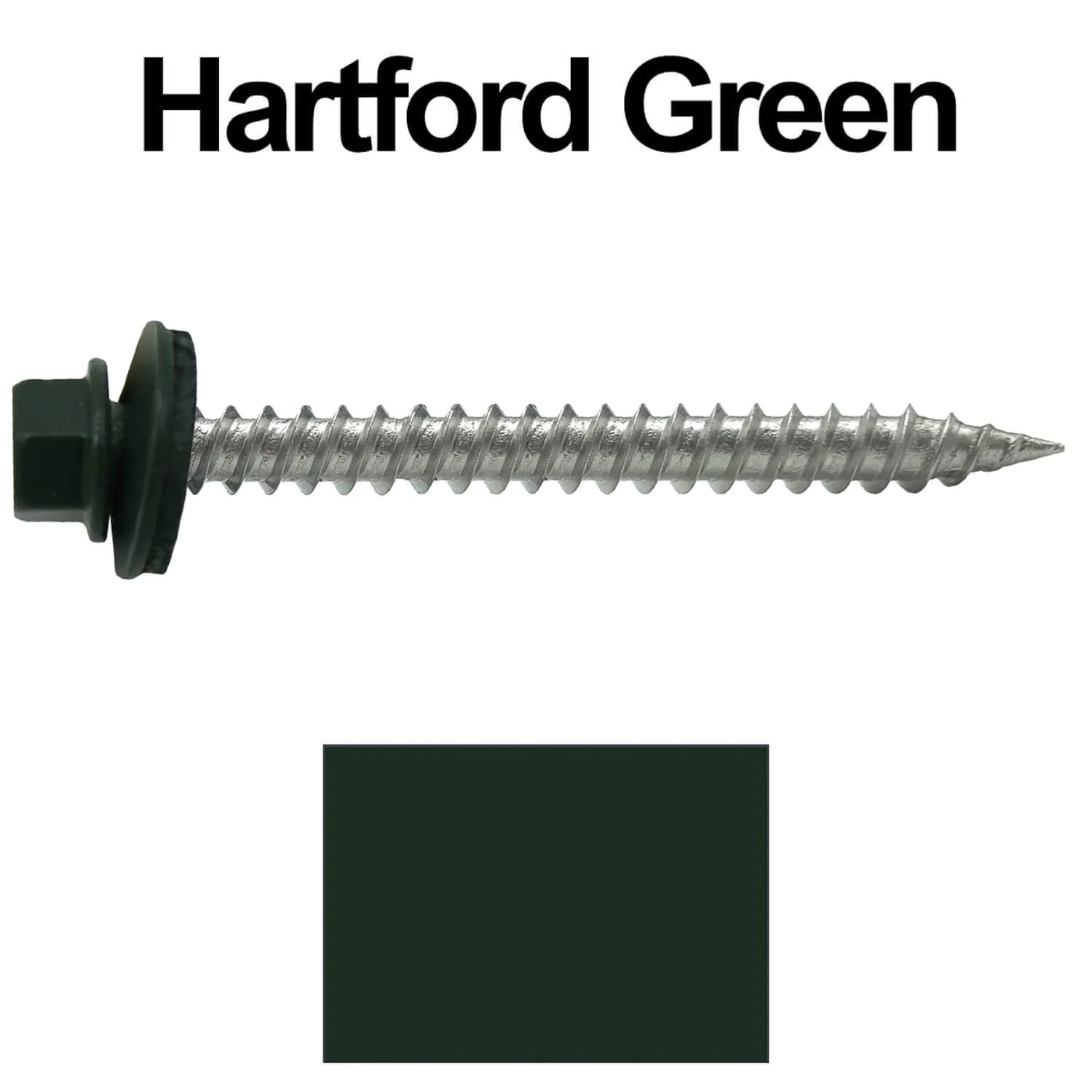 #9 x 2" Stainless Steel Metal Roofing Screws - Hex Washer Head - Self-Piercing (SP) tip metal to wood. EPDM washer. Colored head. - Image 88