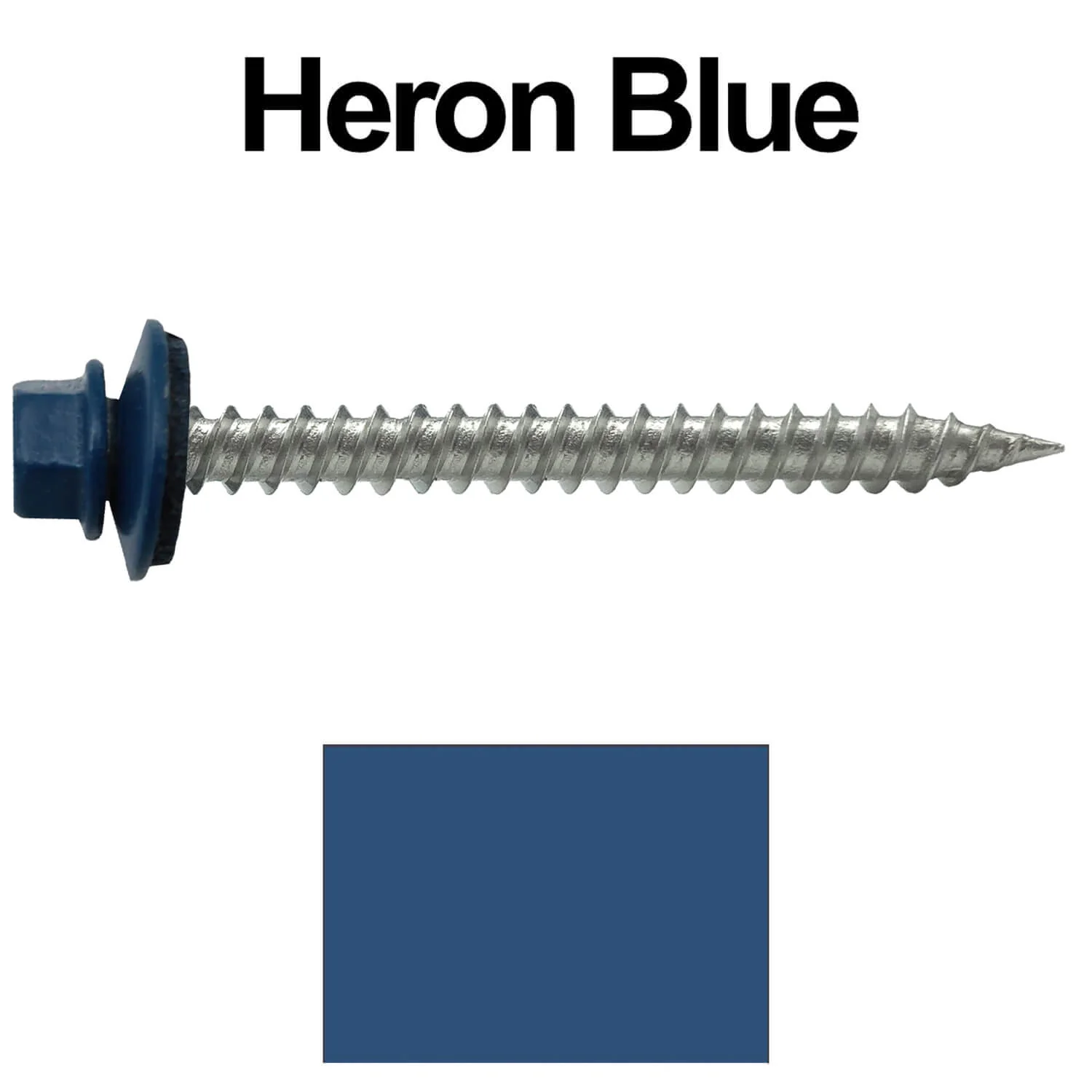 #9 x 2" Stainless Steel Metal Roofing Screws - Hex Washer Head - Self-Piercing (SP) tip metal to wood. EPDM washer. Colored head. - Image 92