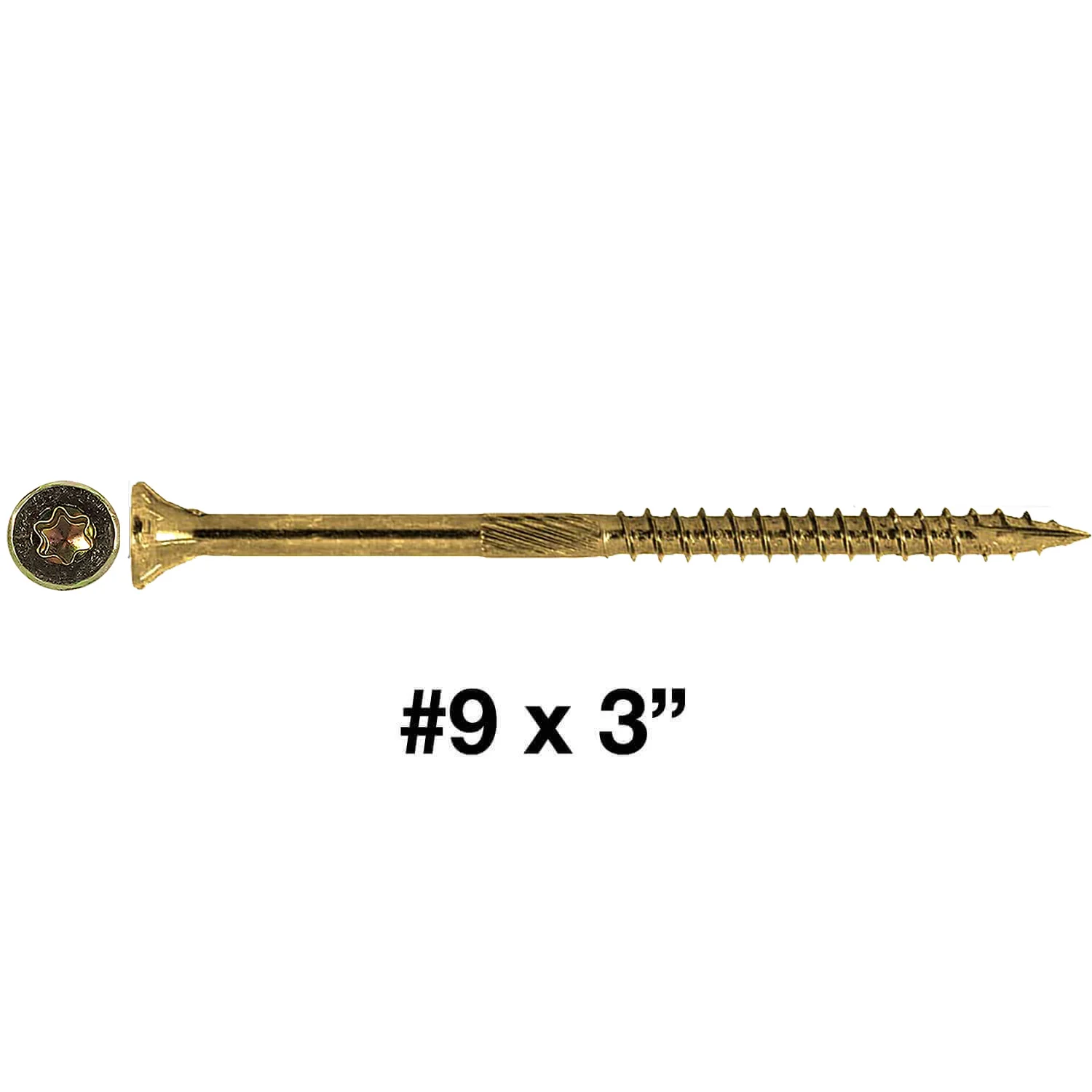 #9 x 3" Gold Star Wood Screw, T-25 Torx Drive, Flat Head (OVERSTOCK) - Image 11