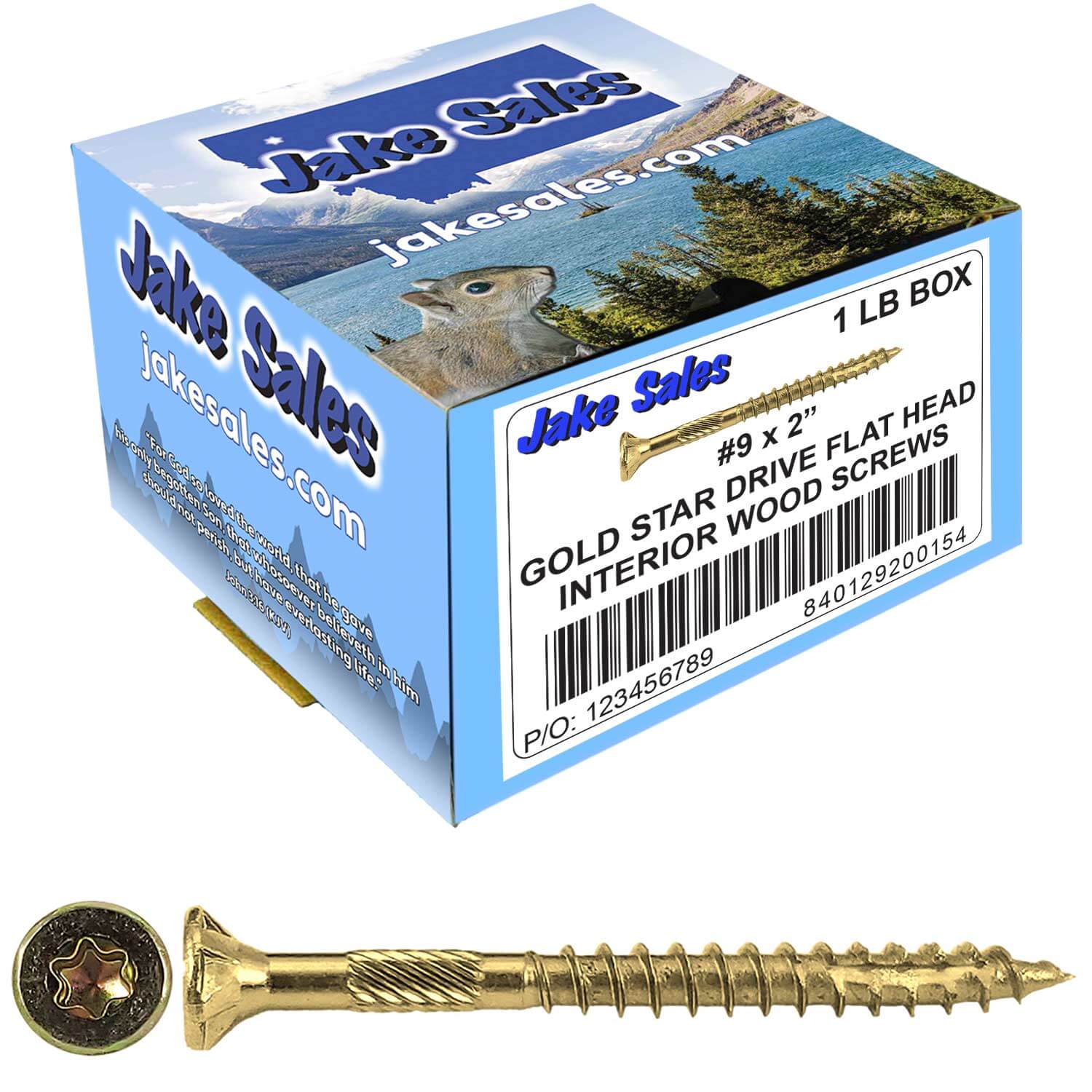 #9 Gold Star/Torx Drive Zinc Coated T-25 Flat Head Wood Screws - Image 27