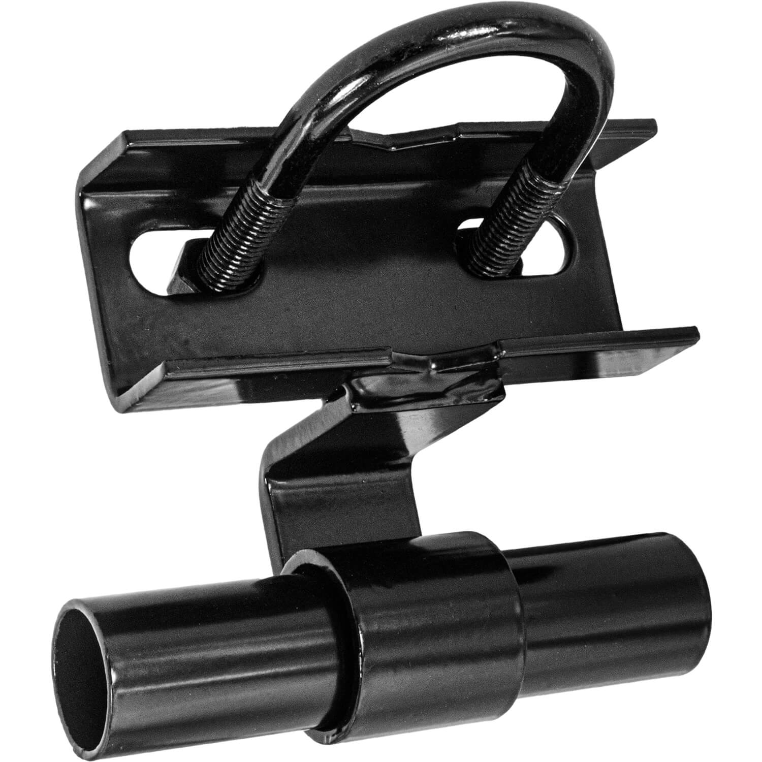 BLACK 1-5/8" Track Rail to 1-5/8" and 1-7/8" Fence Post Rolling Gate Track Bracket - PRESSED STEEL - POWDER COATED - Image 12