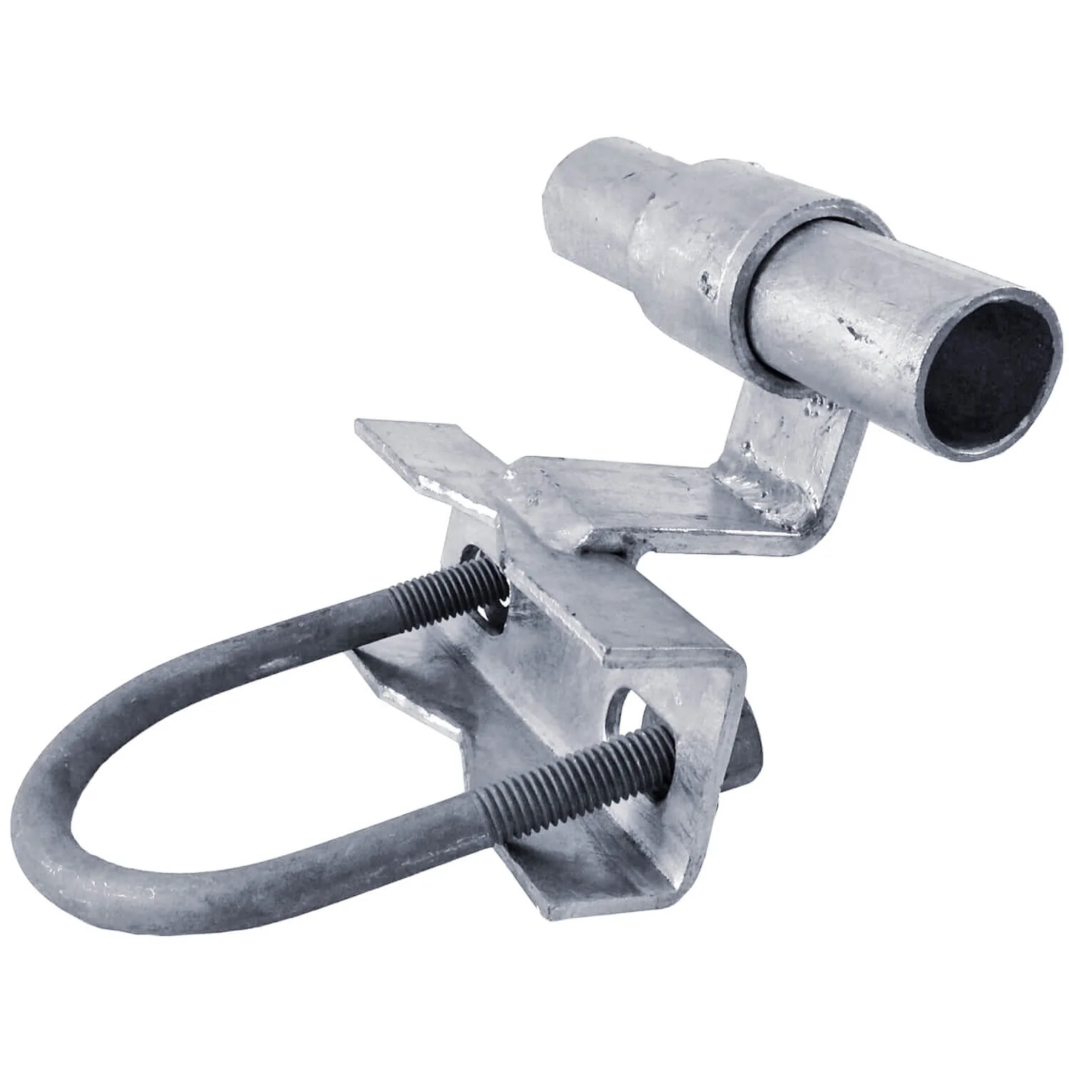 BLACK 1-5/8" Track Rail to 1-5/8" and 1-7/8" Fence Post Rolling Gate Track Bracket - PRESSED STEEL - POWDER COATED - Image 14