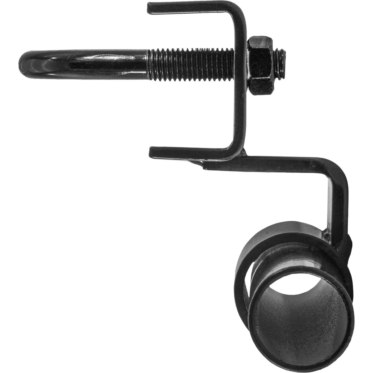 BLACK 1-5/8" Track Rail to 1-5/8" and 1-7/8" Fence Post Rolling Gate Track Bracket - PRESSED STEEL - POWDER COATED - Image 6