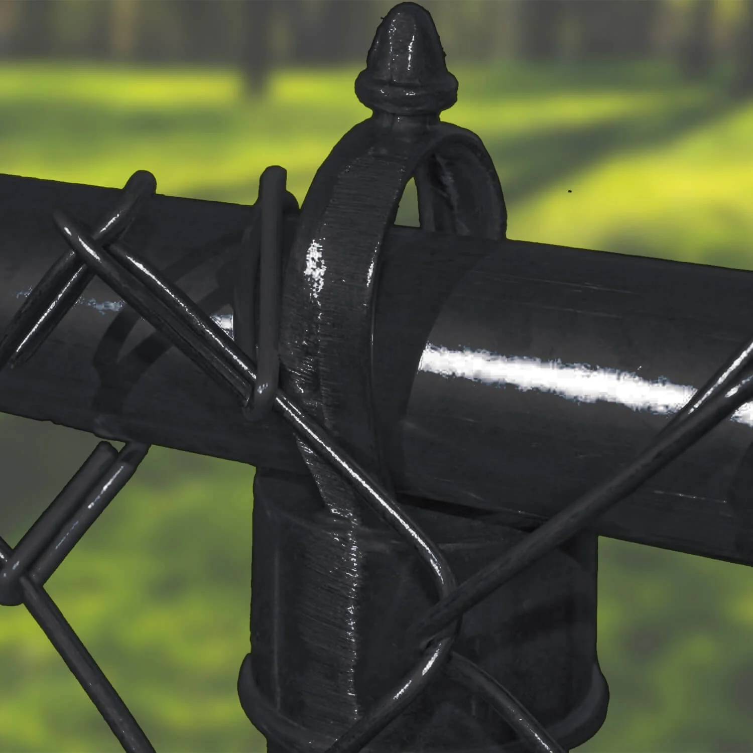 Black Aluminum Chain Link Fence Eye Tops - Image 3