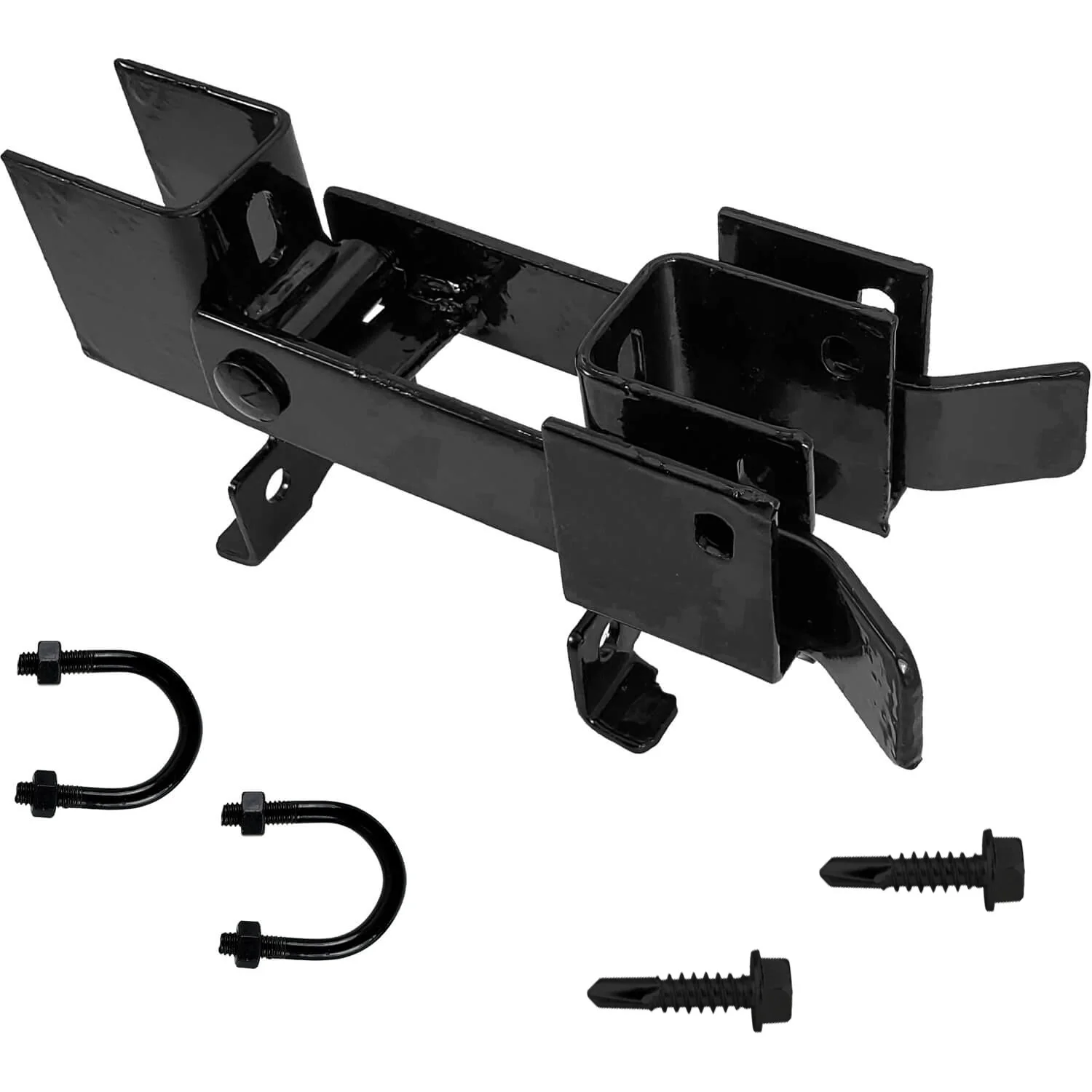 Black Chain Link Residential And Commercial Strong Arm Double Gate Latch - Latches Two Gates Together without the Need of a Drop Rod - Image 16