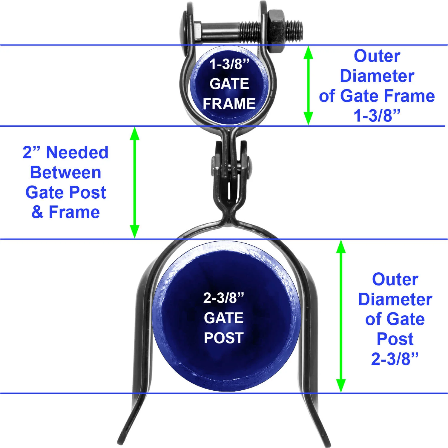 Black Heavy Duty Residential Chain Link Fork Latch - Powder Coated to Resist Rust and Corrosion. - Image 10