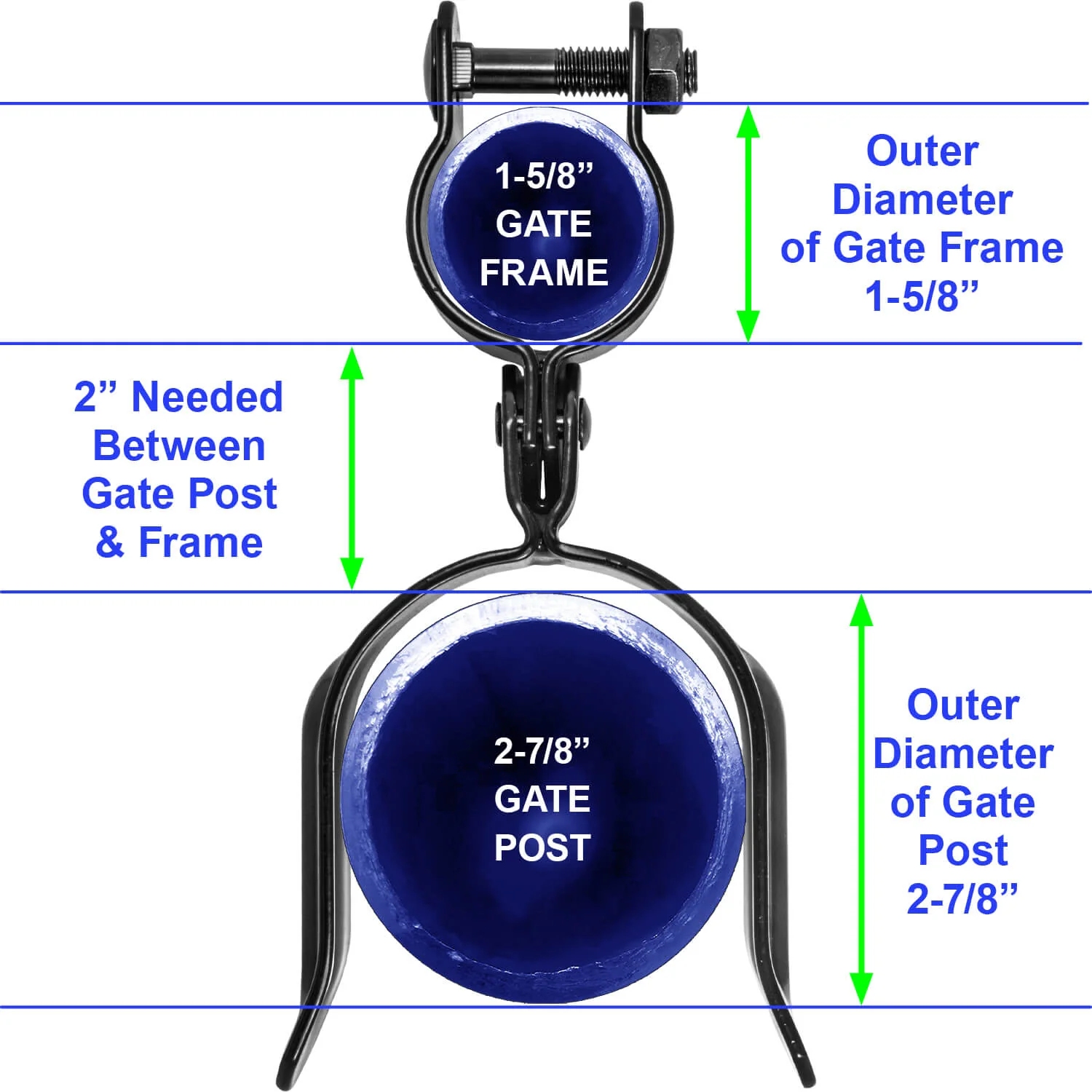 Black Heavy Duty Residential Chain Link Fork Latch - Powder Coated to Resist Rust and Corrosion. - Image 17