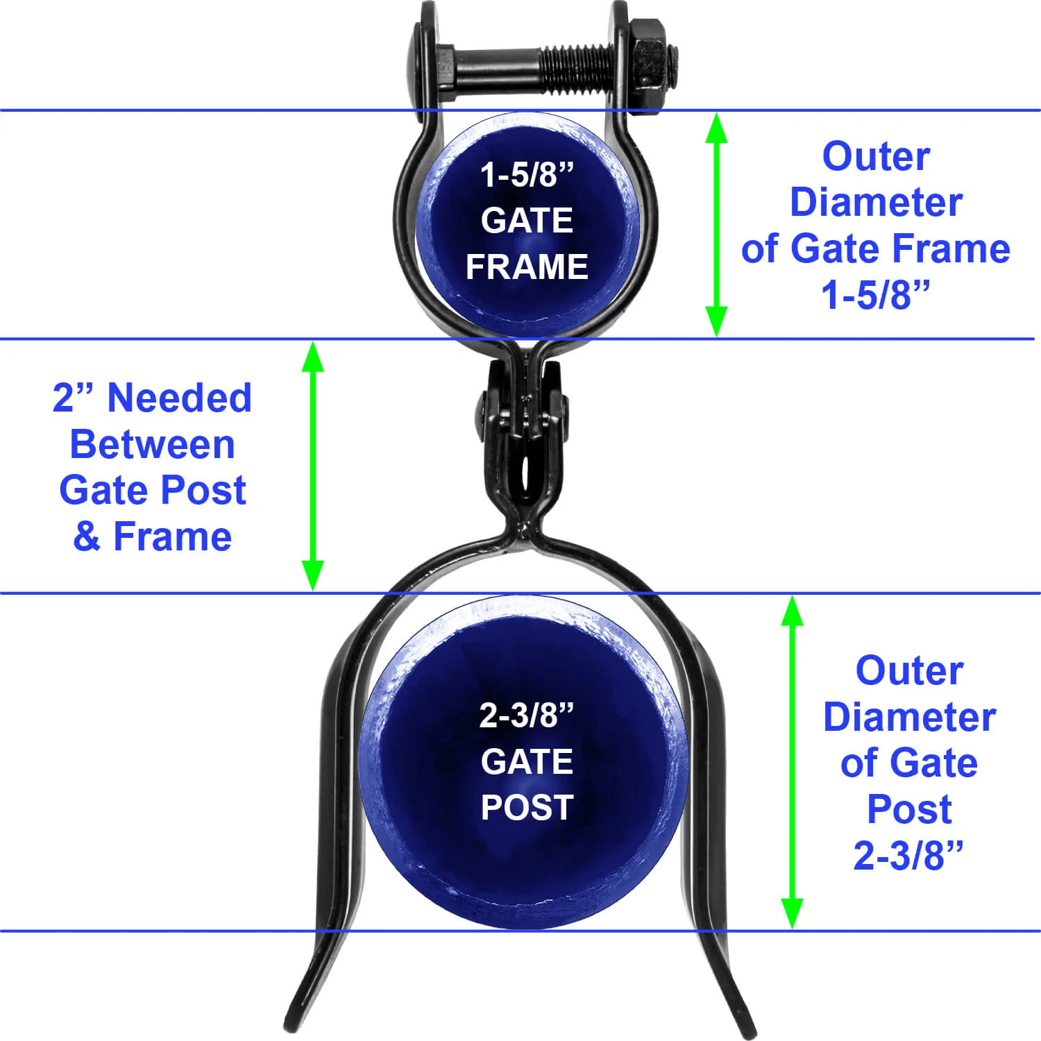 Black Heavy Duty Residential Chain Link Fork Latch - Powder Coated to Resist Rust and Corrosion. - Image 5